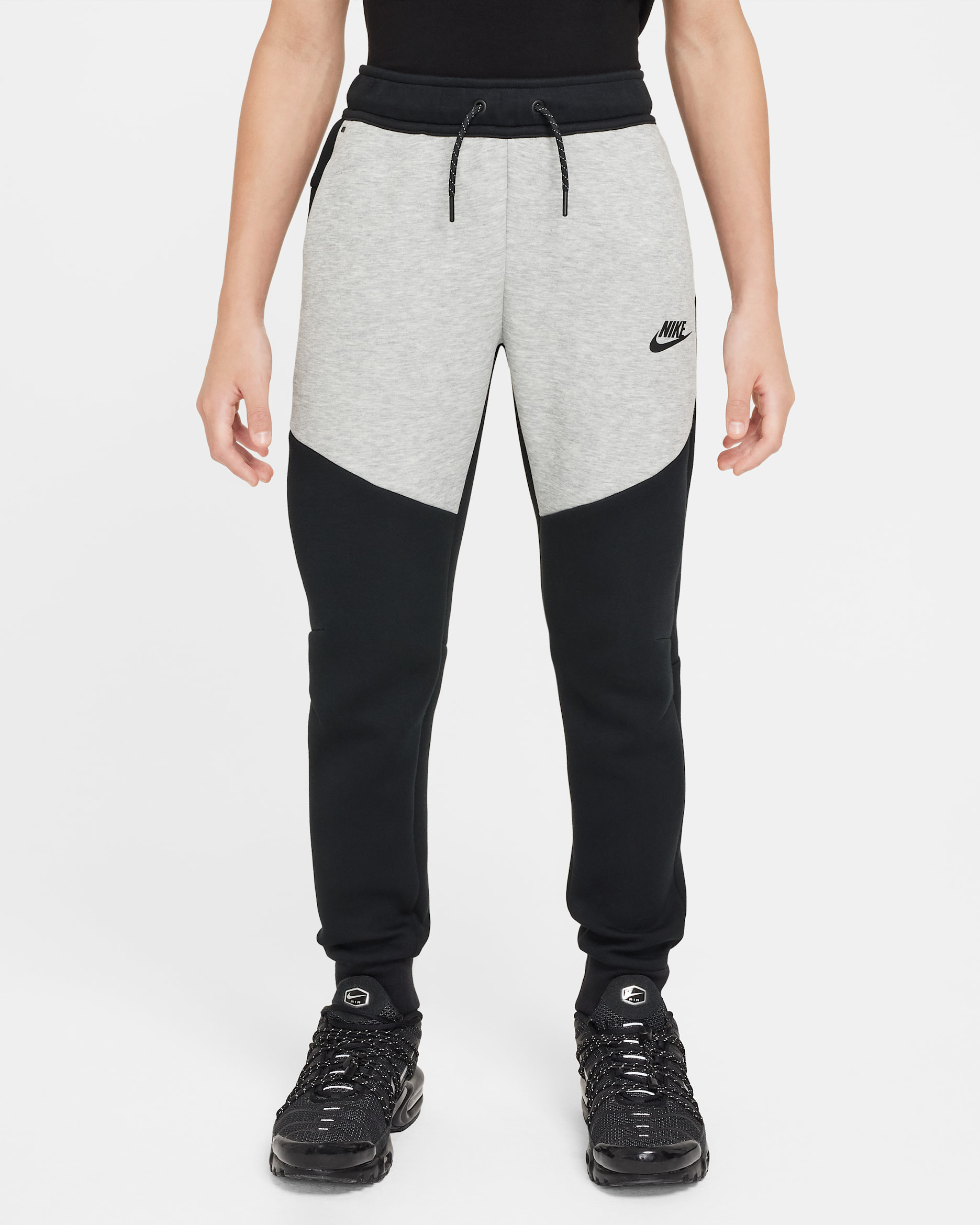 Nike Sportswear Tech Fleece Big Kids' Joggers - Black/Dark Grey Heather/Black/Black