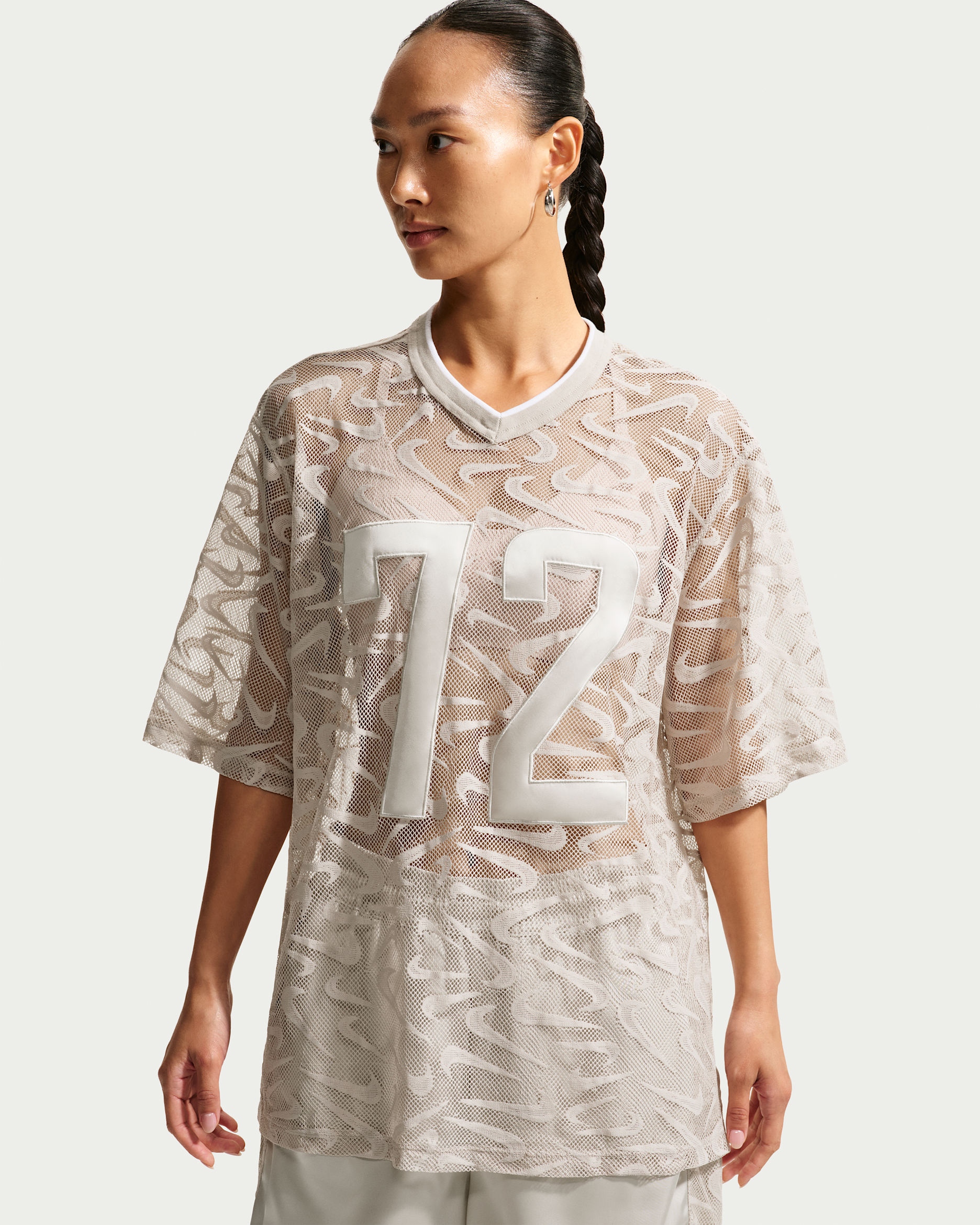 Nike Sportswear Chill Lace Women's Oversized Jersey - Cream II/Light Bone/White