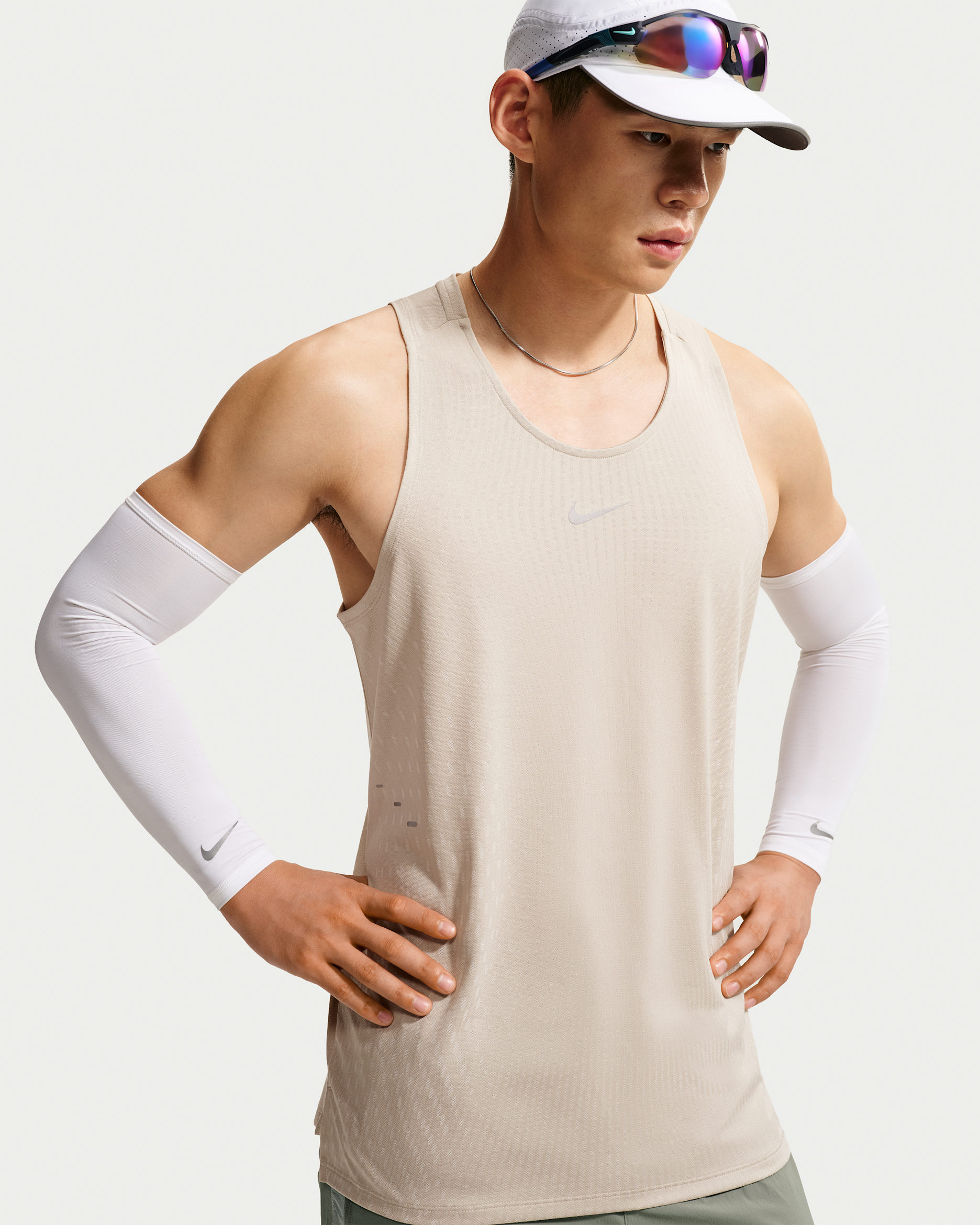 Nike Stride Men's Aero-FIT Running Tank Top - Cream II/Sail