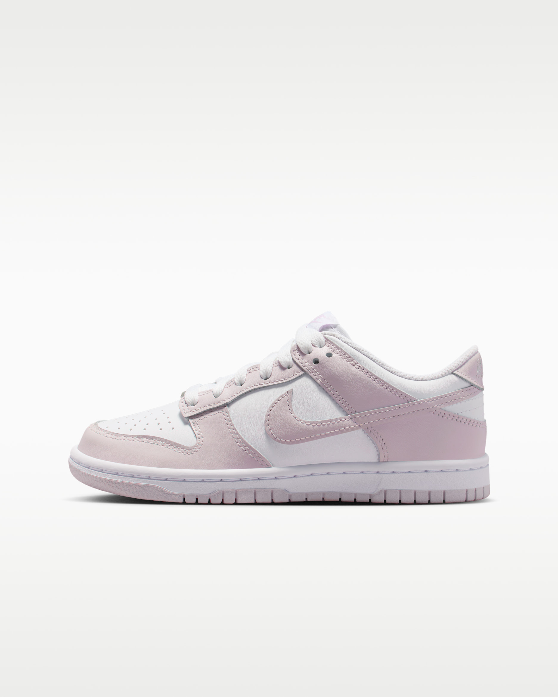 Nike Dunk Low Older Kids' Shoes - White/Light Violet/Light Violet