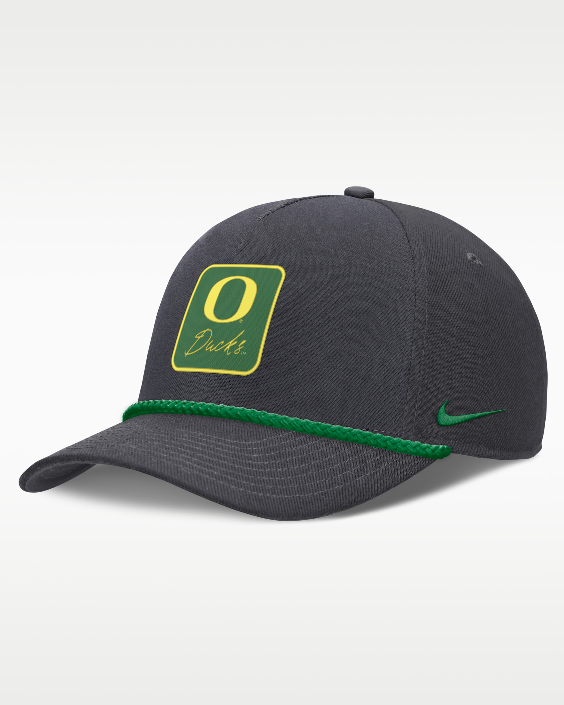 Oregon Legacy Letter Rise Men's Nike Dri-FIT College A-Frame Adjustable Hat - Anthracite
