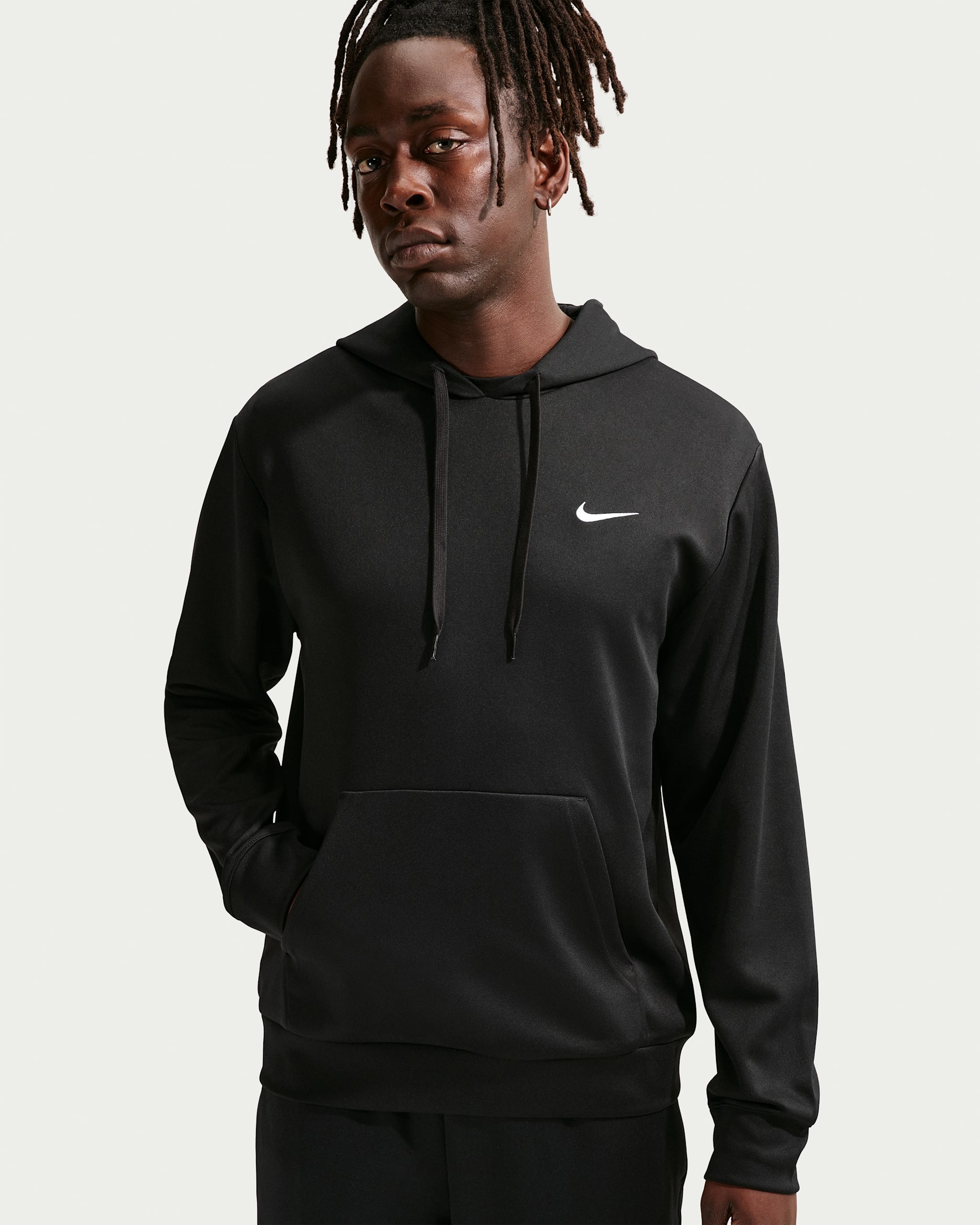 Nike Flex Dri-FIT hettegenser med UV-beskyttelse til herre - Svart/Svart/Hvit
