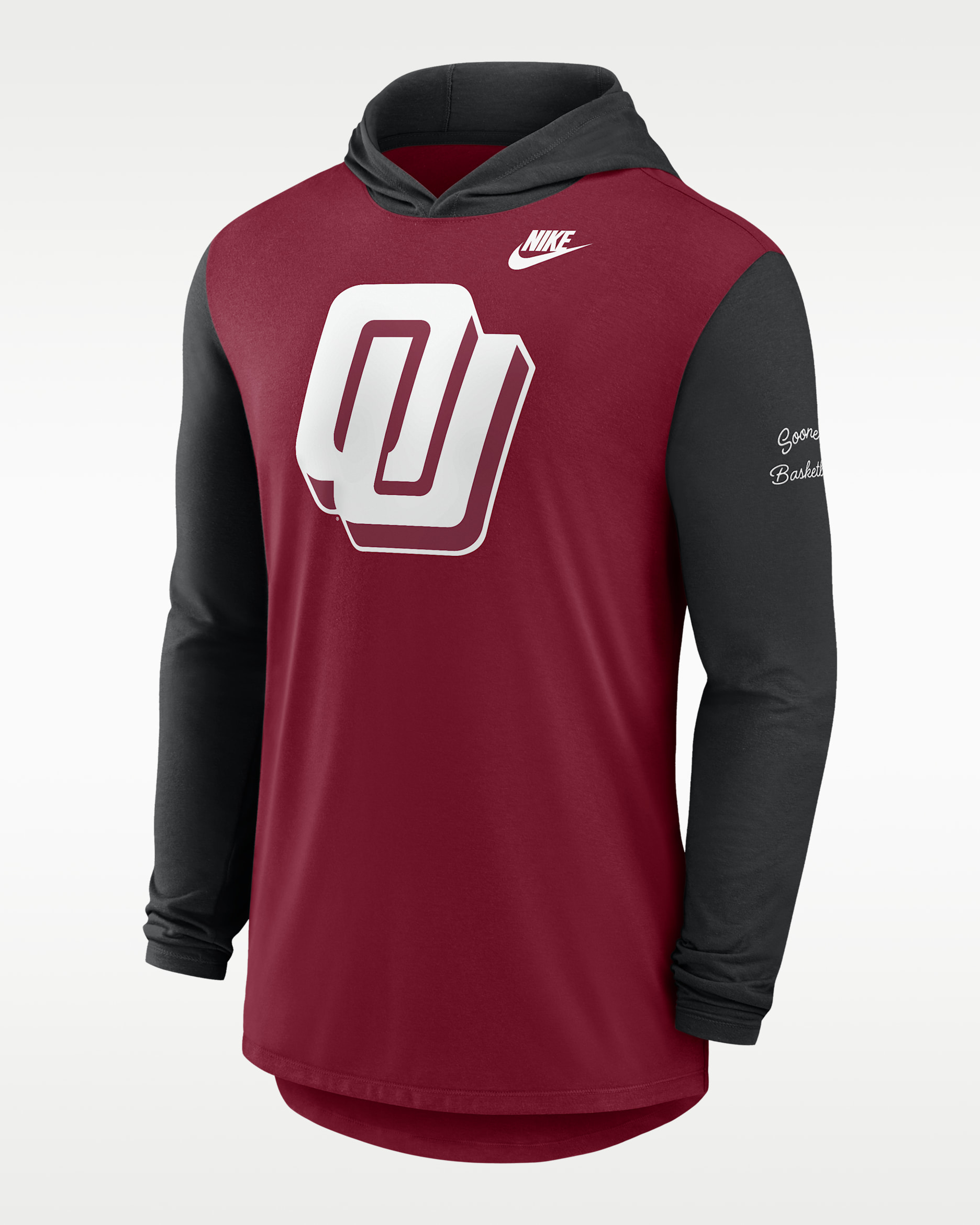 Oklahoma Campus Legacy Men's Nike Dri-FIT College Long-Sleeve Hooded T-Shirt - Team Crimson