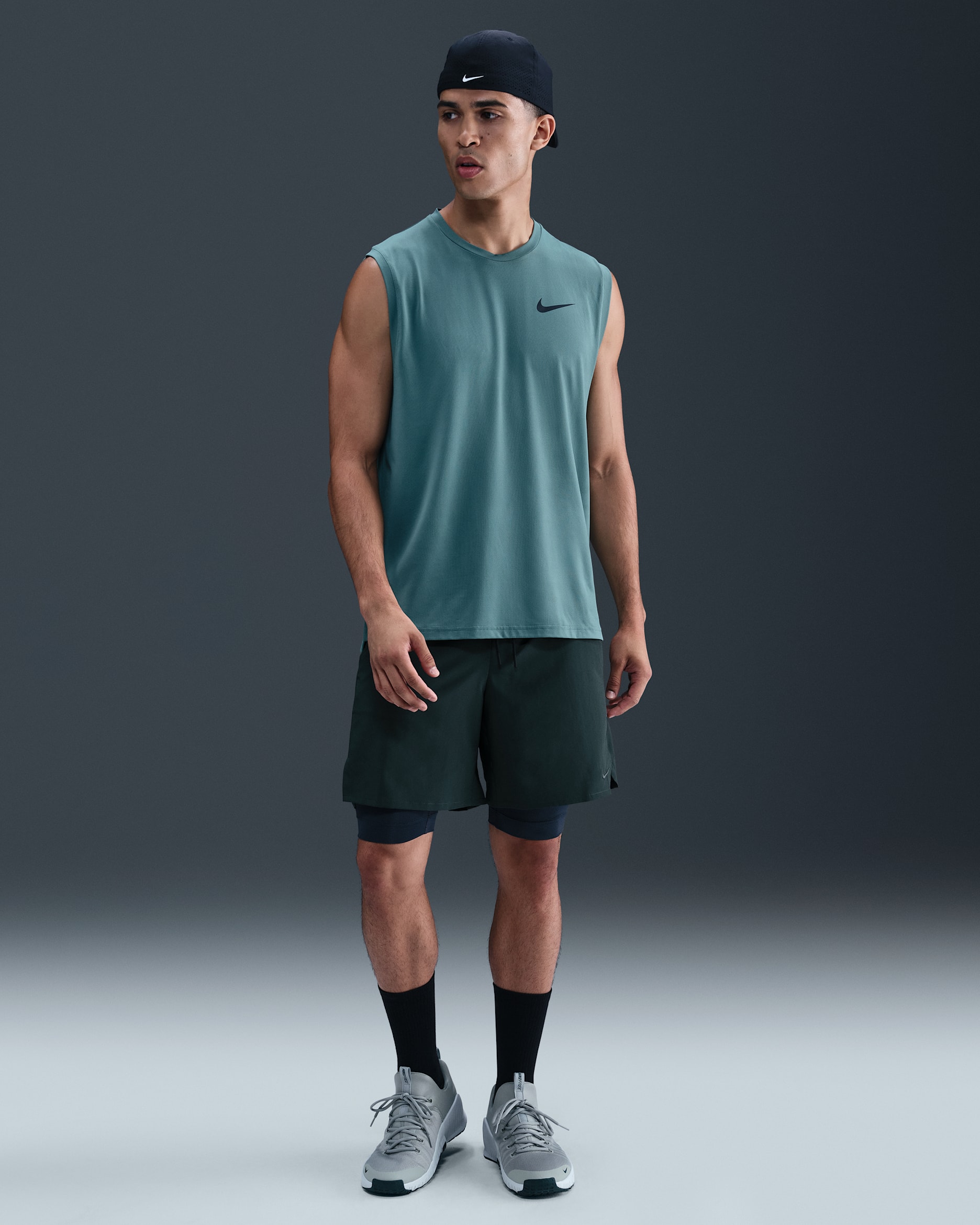 Shorts versátiles Dri-FIT de 18 cm 2 en 1 para hombre Nike Unlimited - Alga/Alga/Negro/Alga