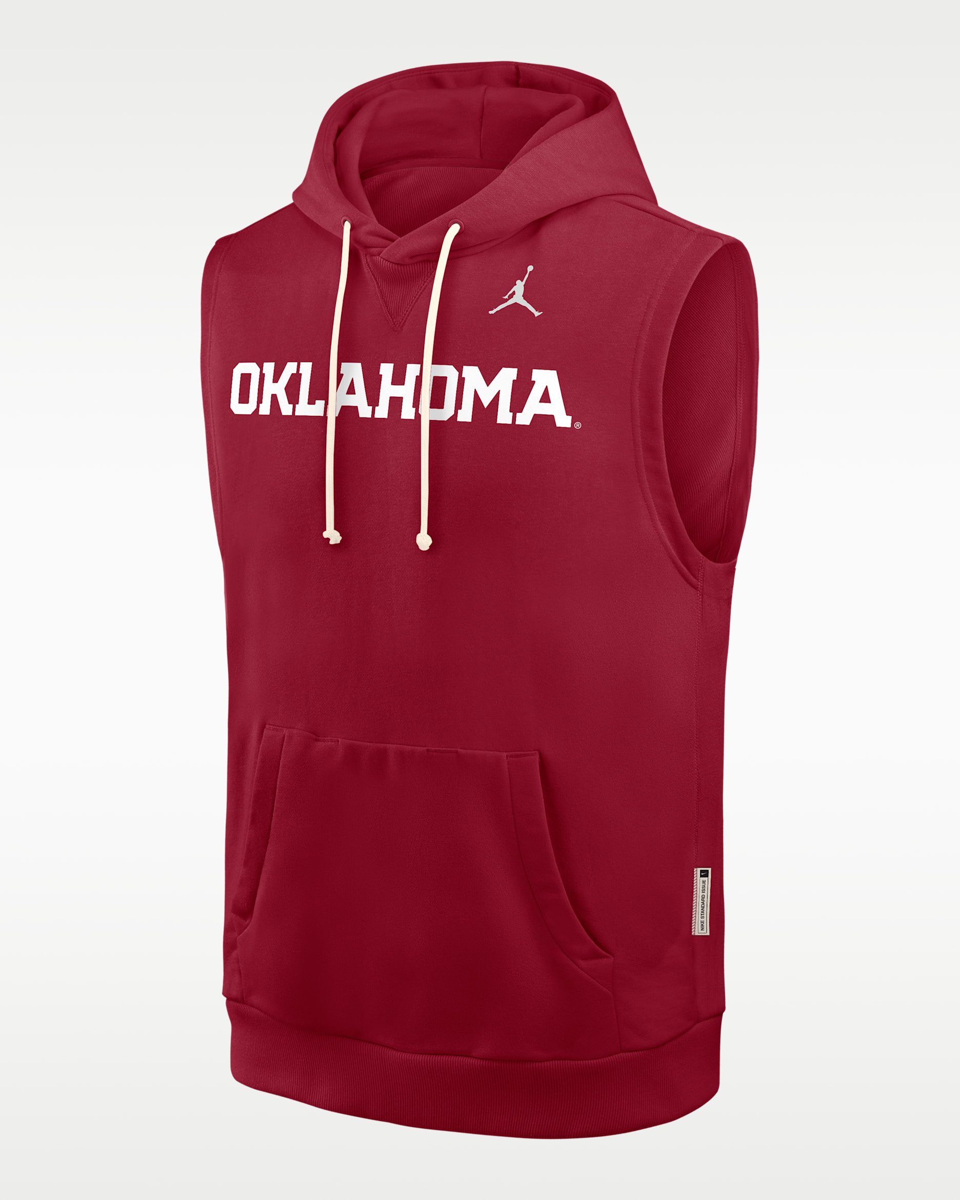 Sudadera con gorro sin cierre sin mangas universitaria Dri-FIT Jordan para hombre Oklahoma Sideline - Carmesí