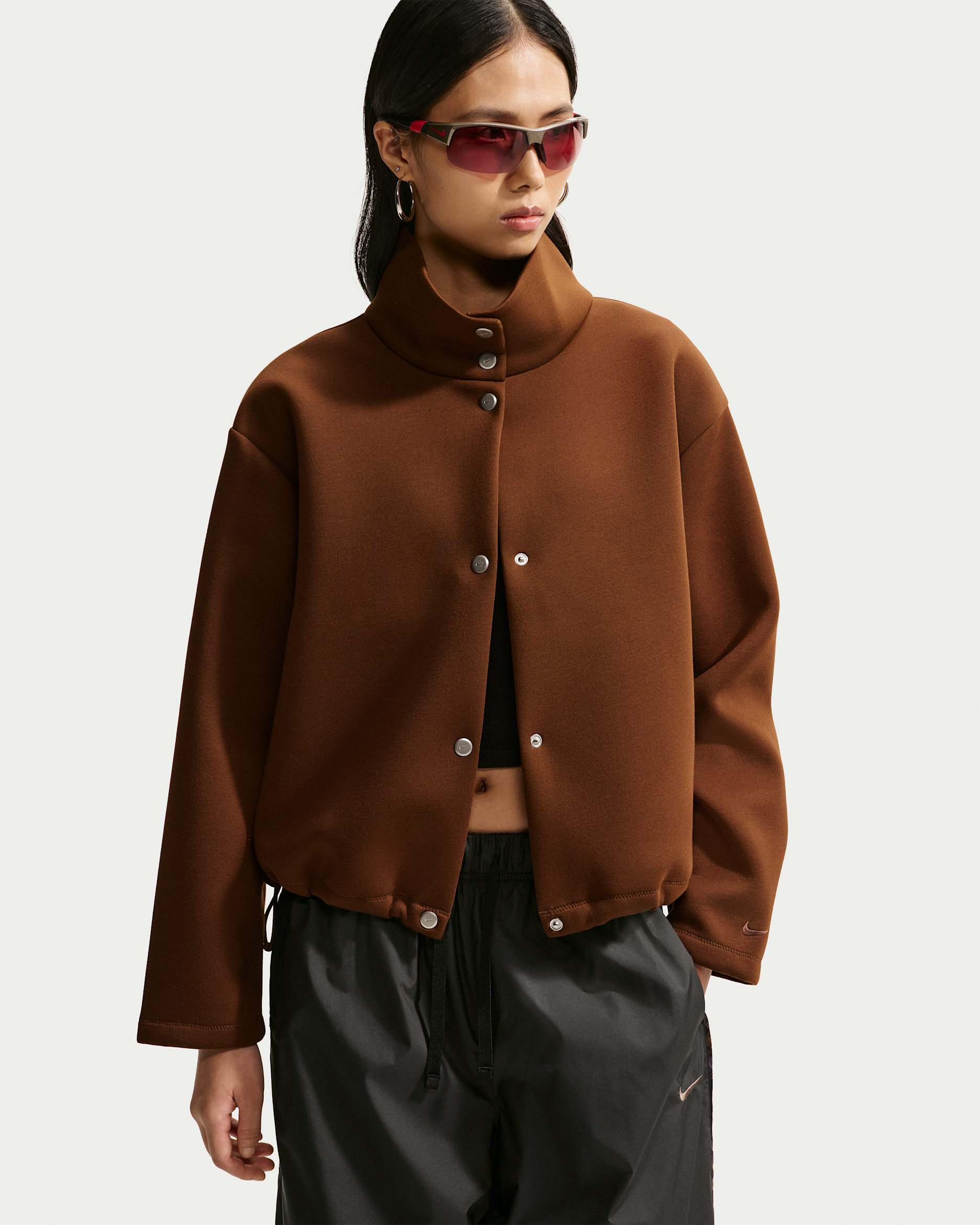 Nike Article Fleece Women's Oversized Jacket - Cacao Wow/Cacao Wow