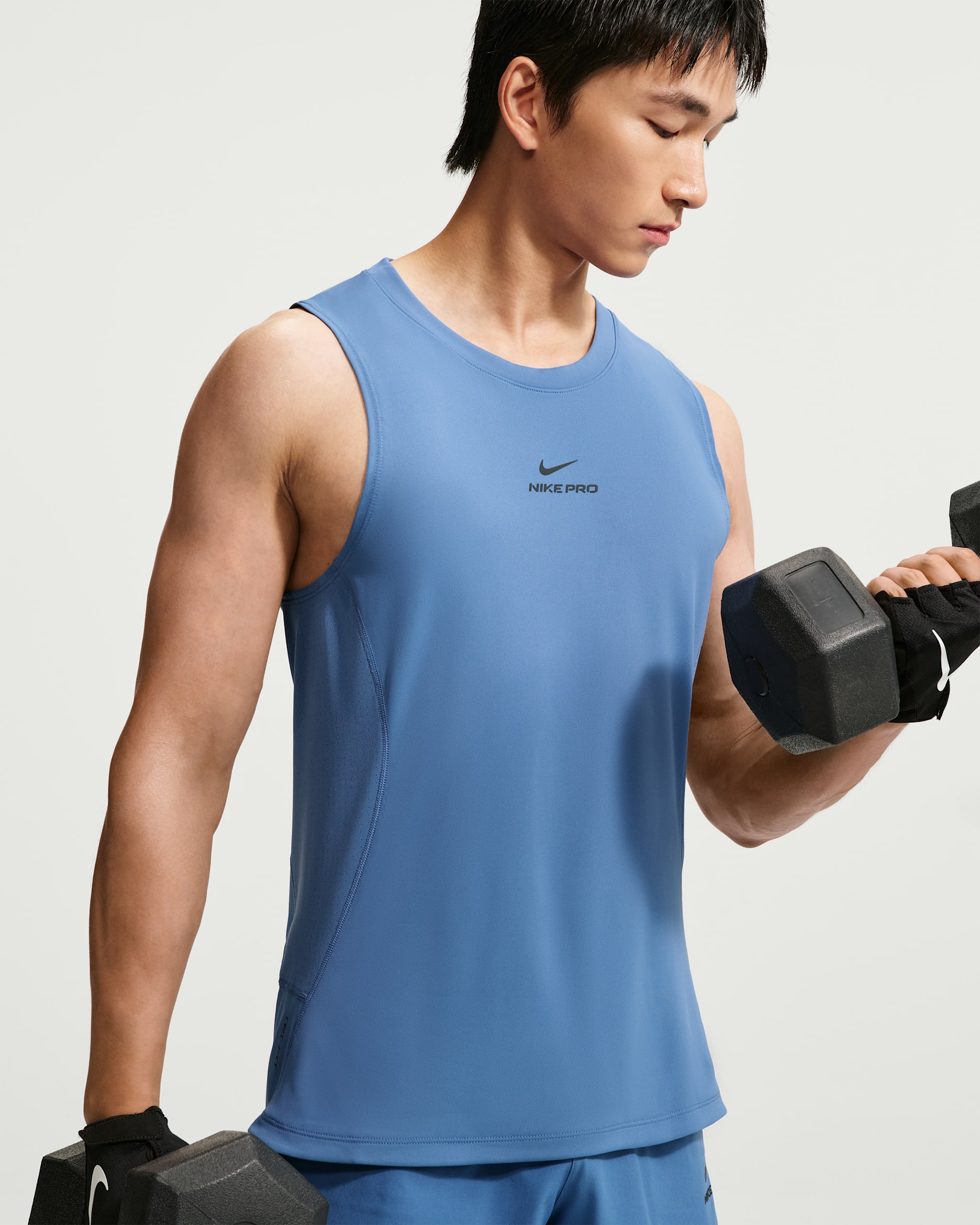 ナイキ プロ メンズ Dri-FIT トレーニングタンクトップ - インディゴストーム/ブラック