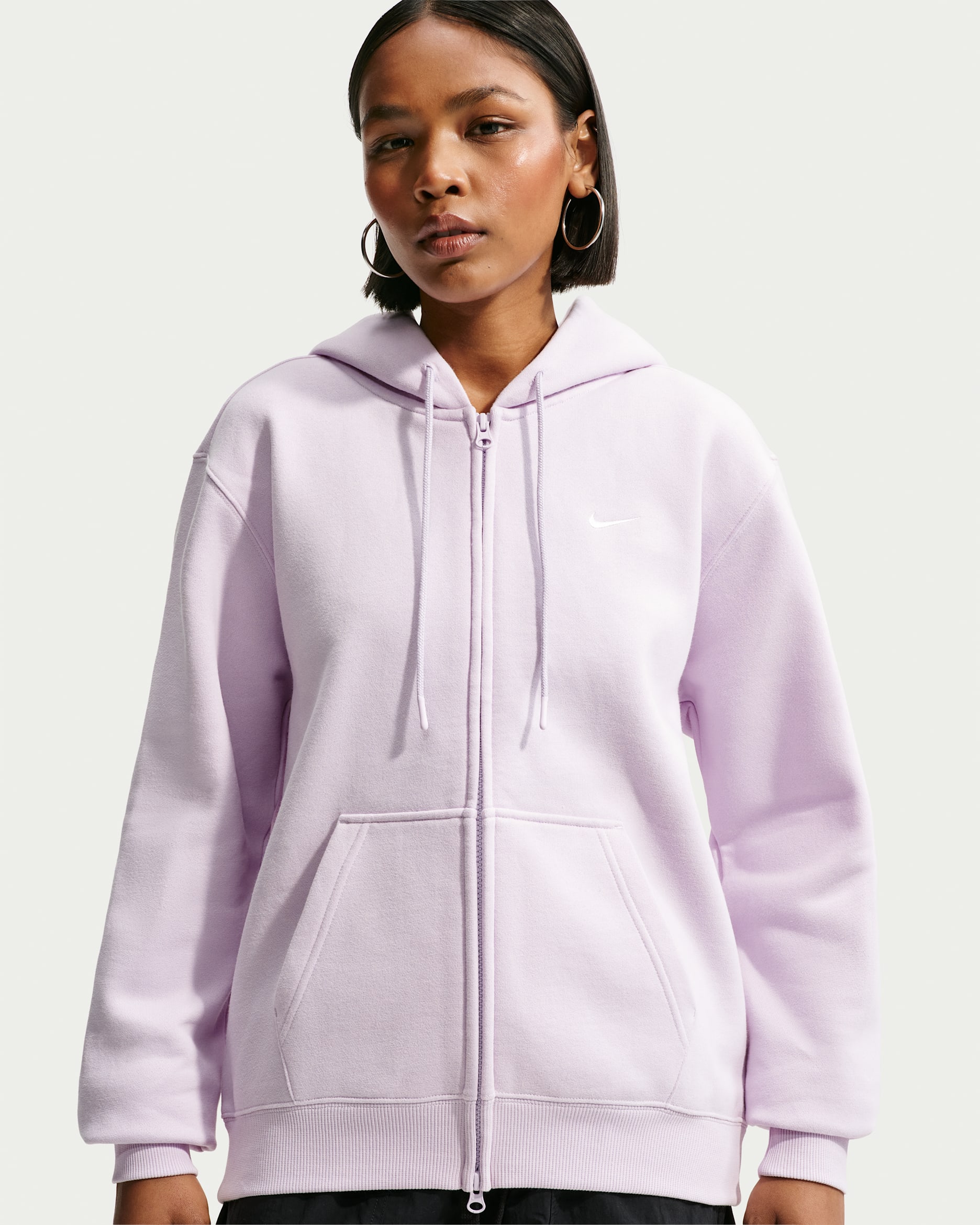 Nike Studio Fleece Medium Weight Women's Full-Zip Hoodie - Bleached Lilac/Sail