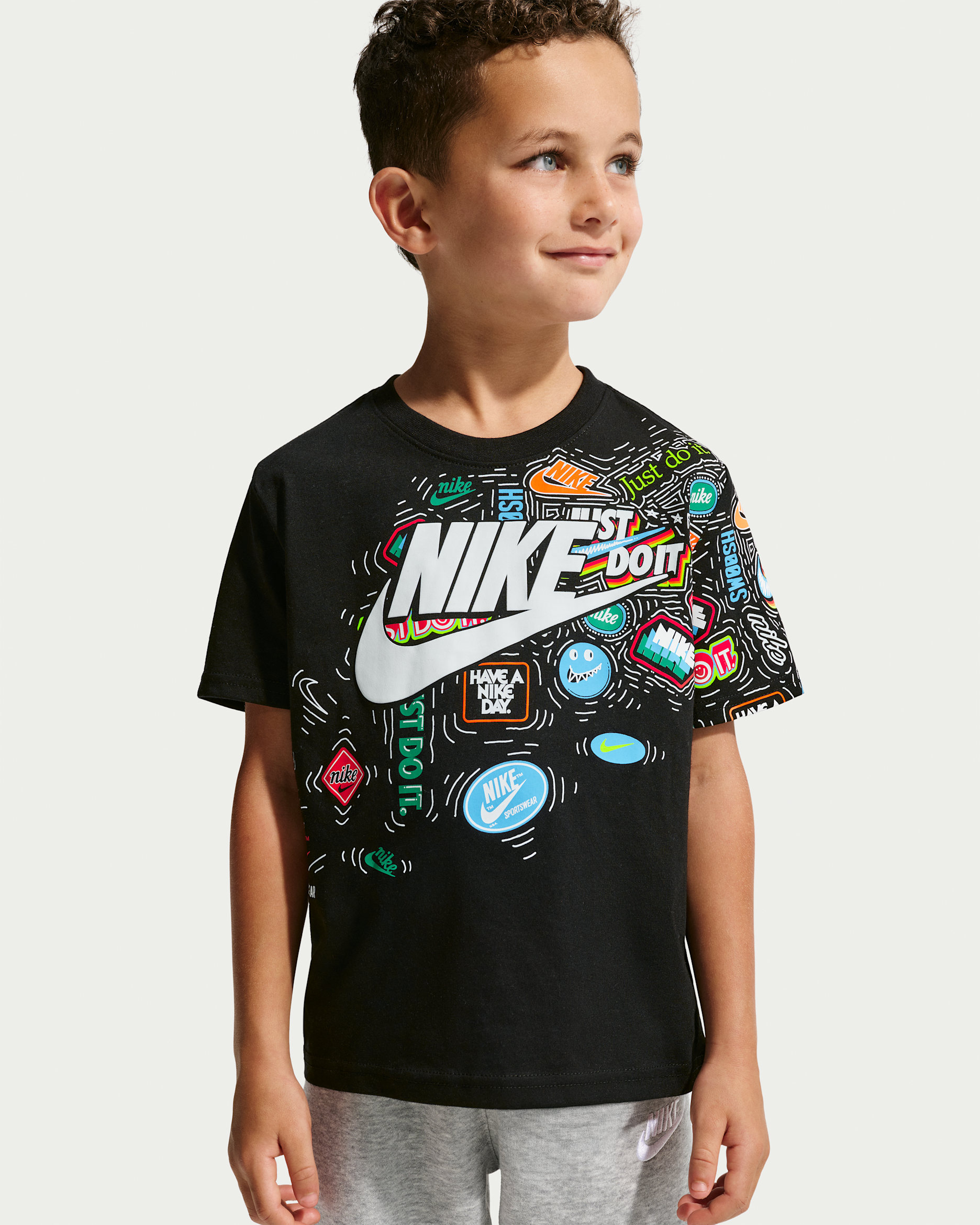 Nike Little Kids' Doodle Splash T-Shirt - Black