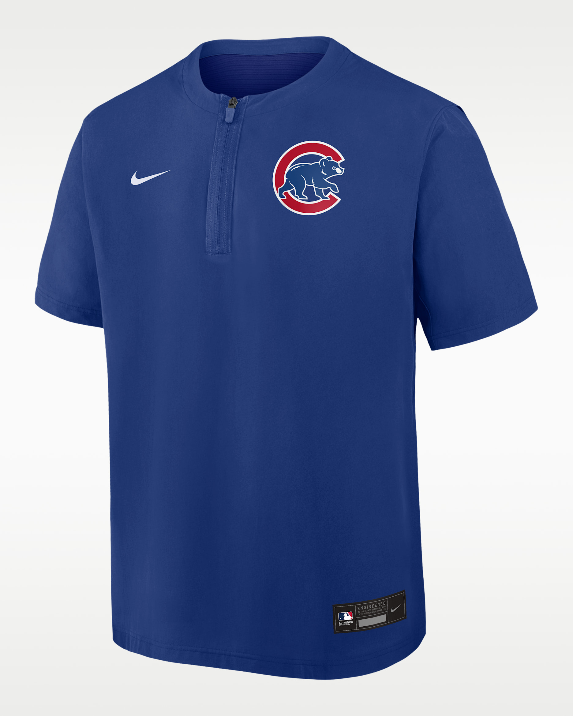 Chicago Cubs Authentic Collection Men's Nike Dri-FIT MLB 1/4-Zip Short-Sleeve Windshirt - Royal