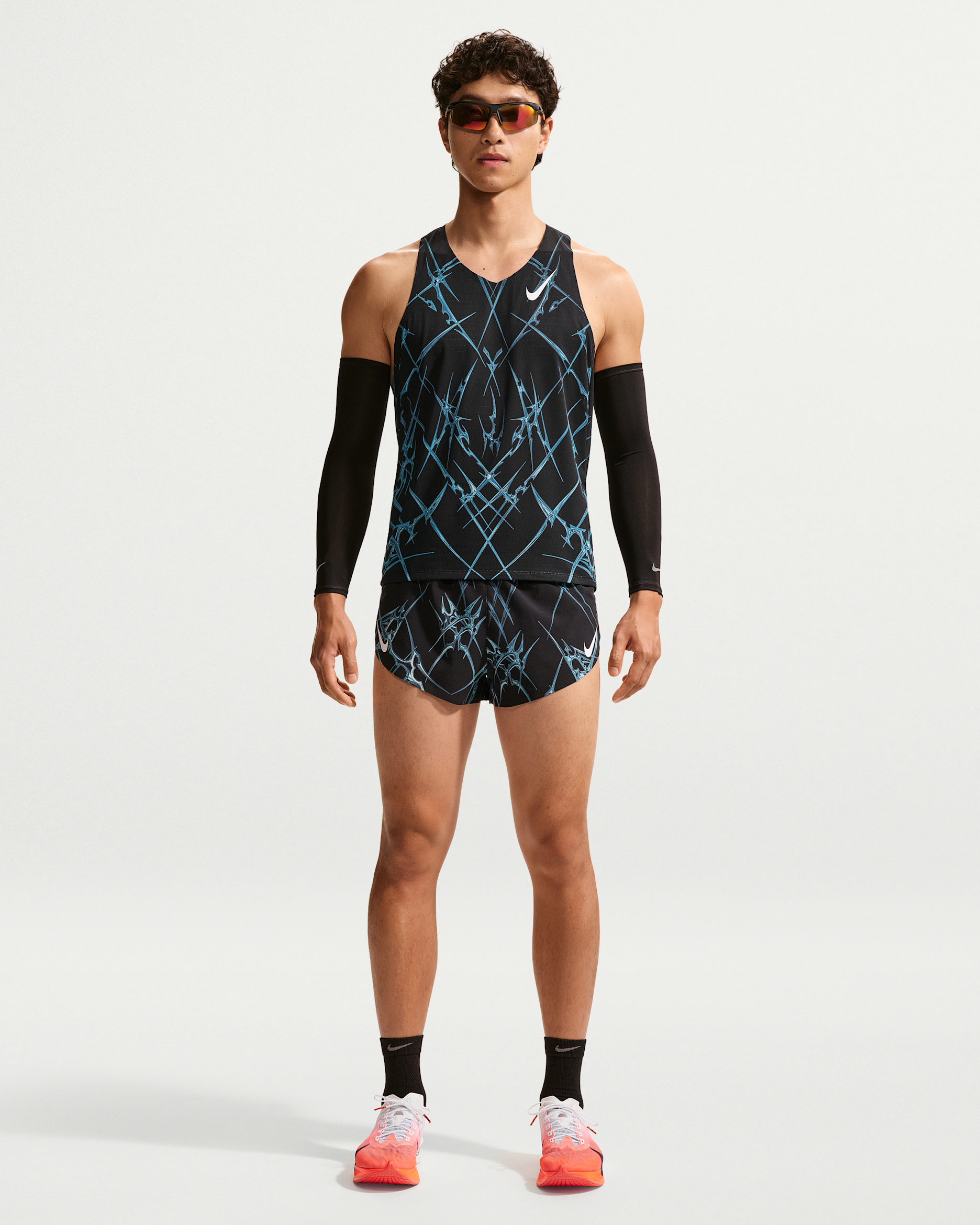 Nike AeroSwift Men's Dri-FIT ADV Printed Running Shorts - Black/White