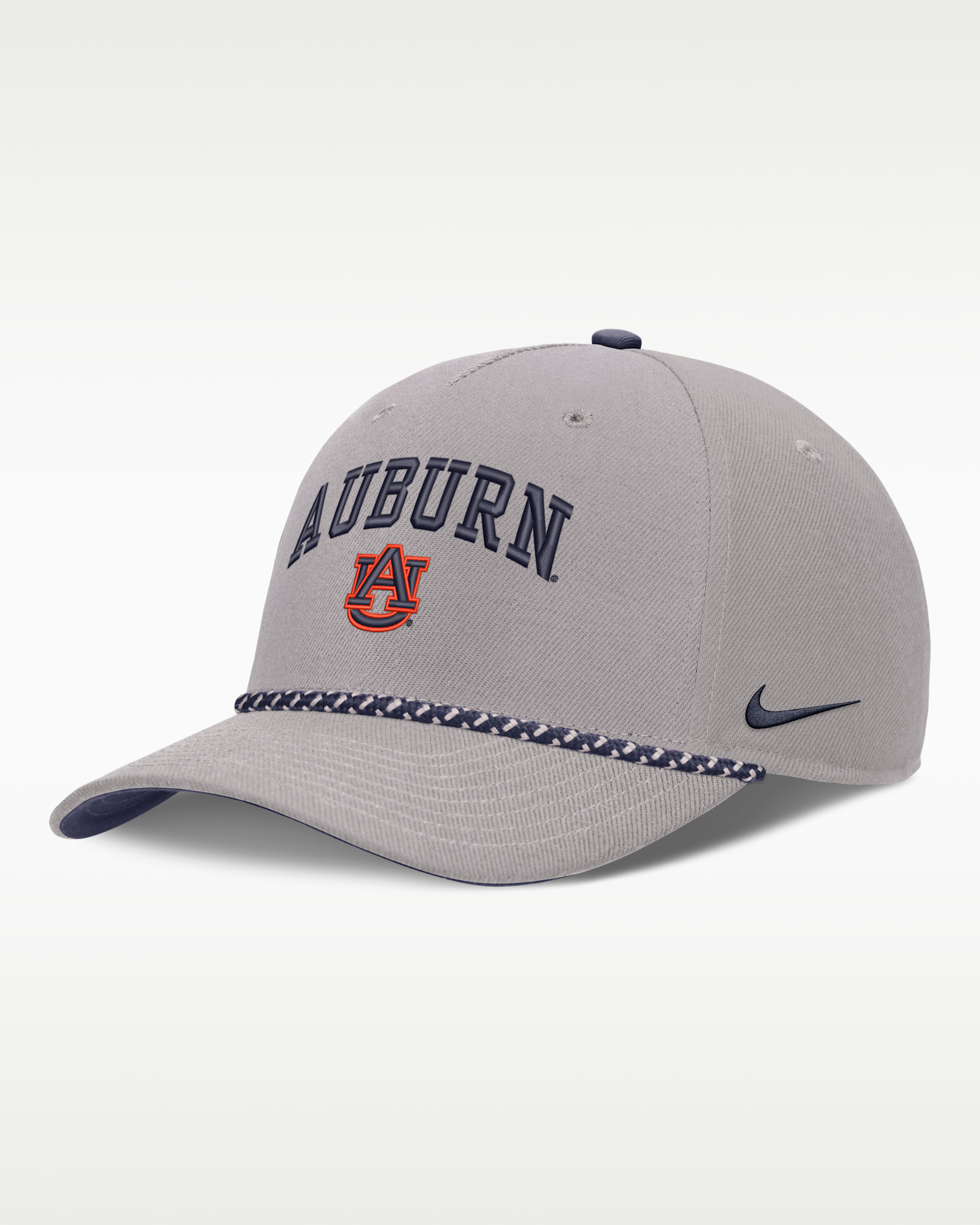 Auburn Primetime Rise Rope Men's Nike College Adjustable Hat - Grey