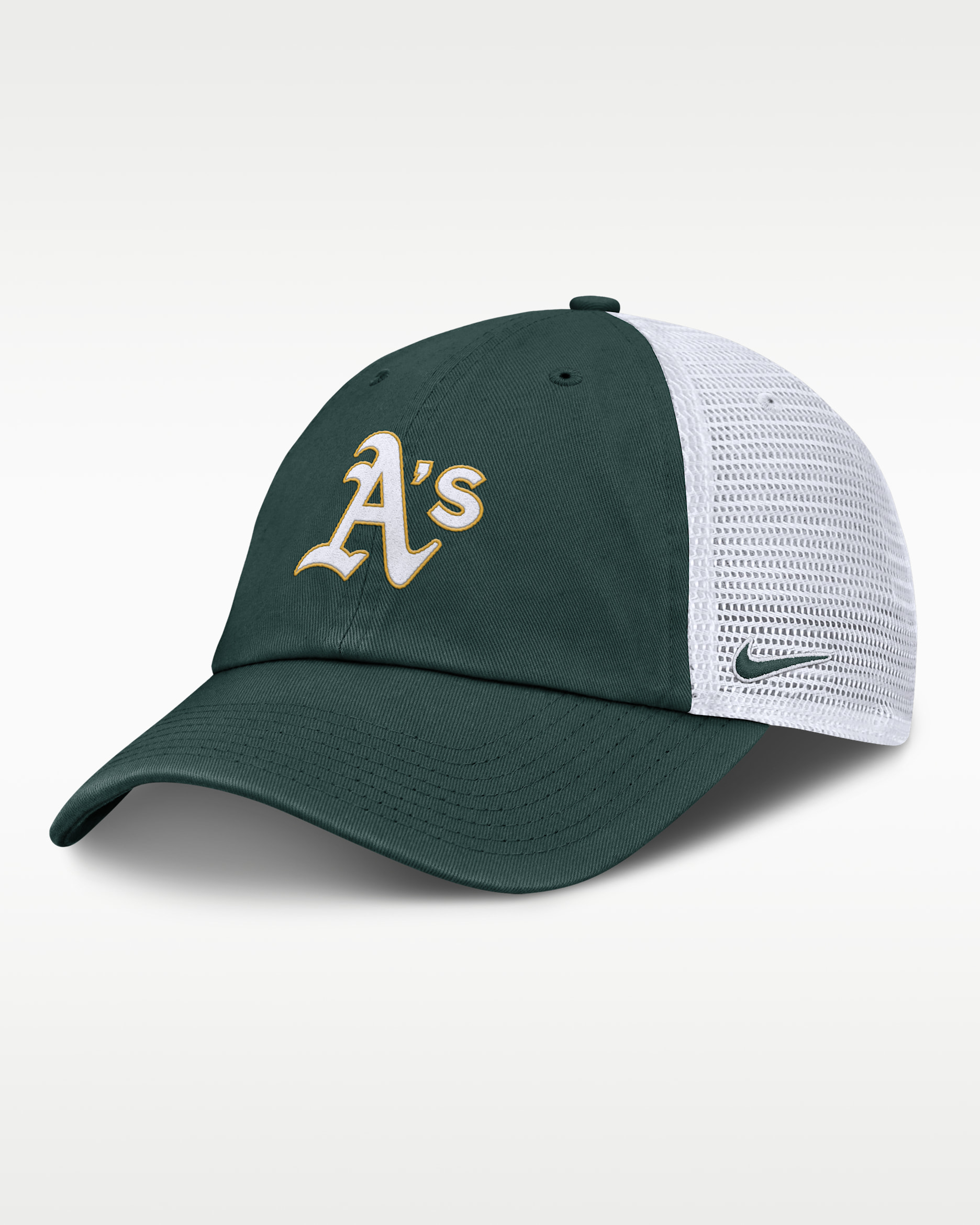 Athletics Club Men's Nike MLB Trucker Adjustable Hat - Green
