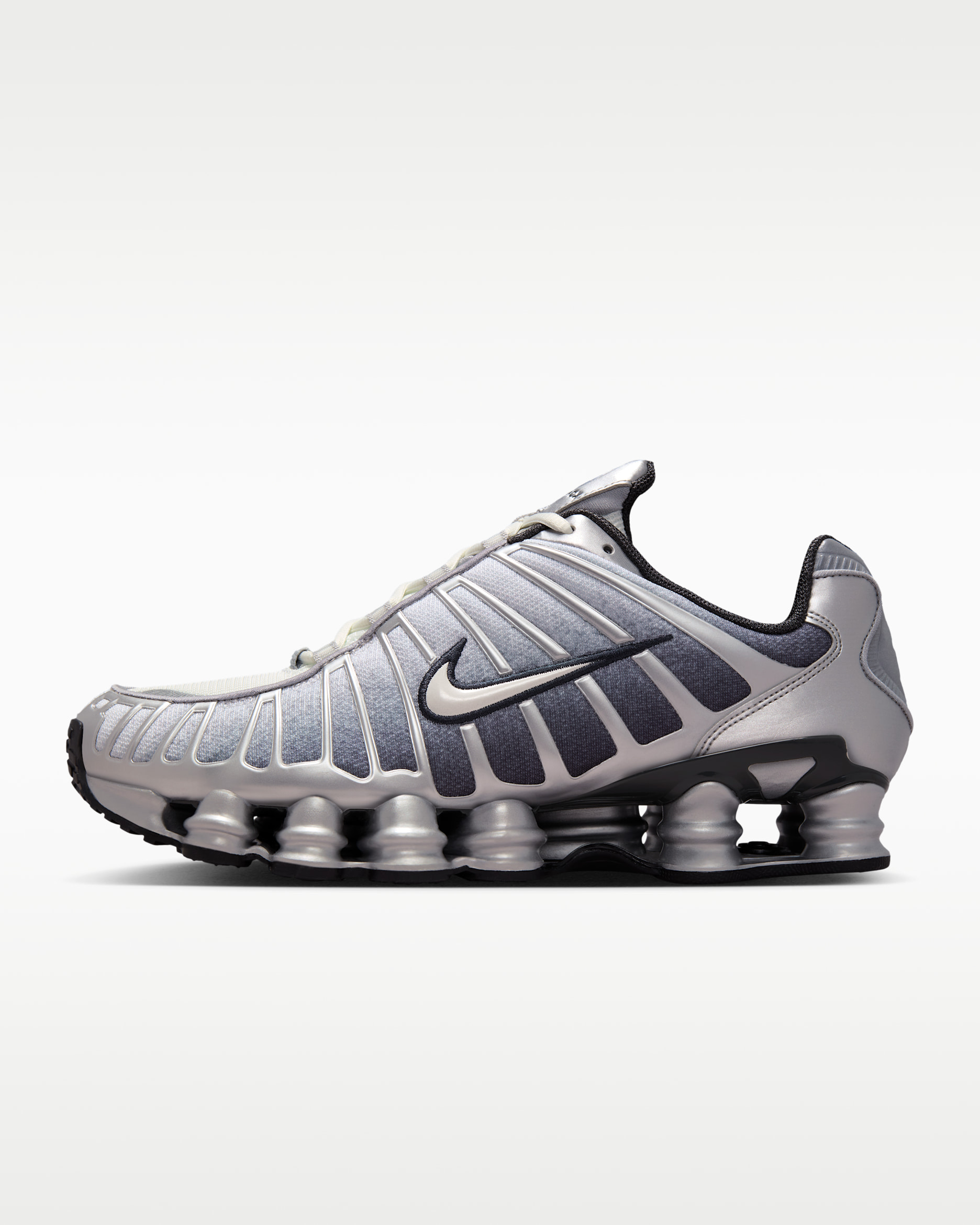 Nike Shox TL Men's Shoes With Reflective Design Accents - Metallic Silver/Wolf Grey/Anthracite/Summit White