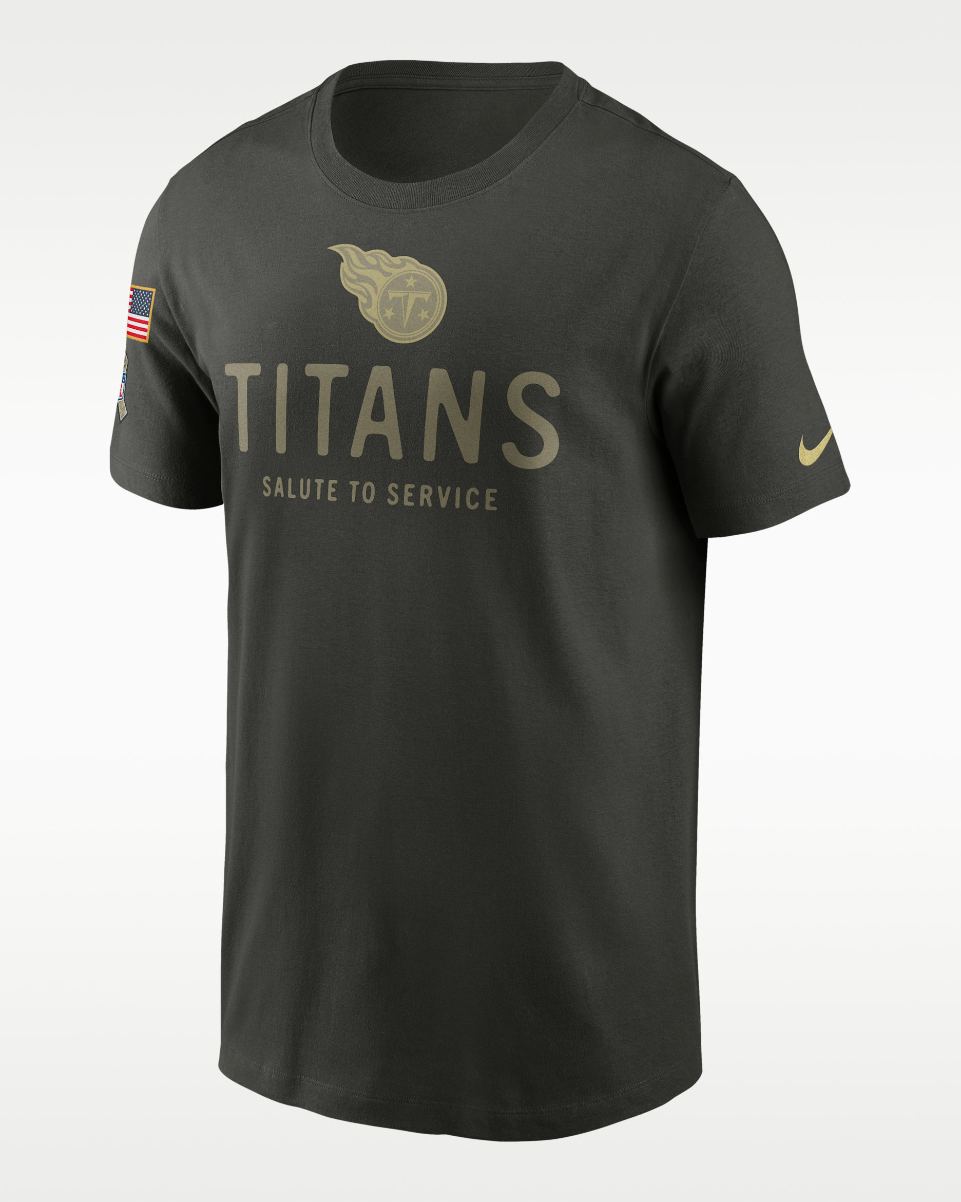 Tennessee Titans Salute to Service Sideline Primary Edge Men's Nike Dri-FIT NFL T-Shirt - Forest Green