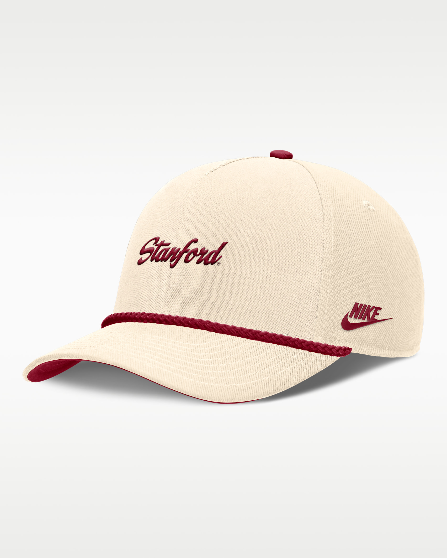 Stanford Legacy Vintage Rope Rise Men's Nike College Adjustable Hat - Natural/Cardinal Red/Cardinal Red