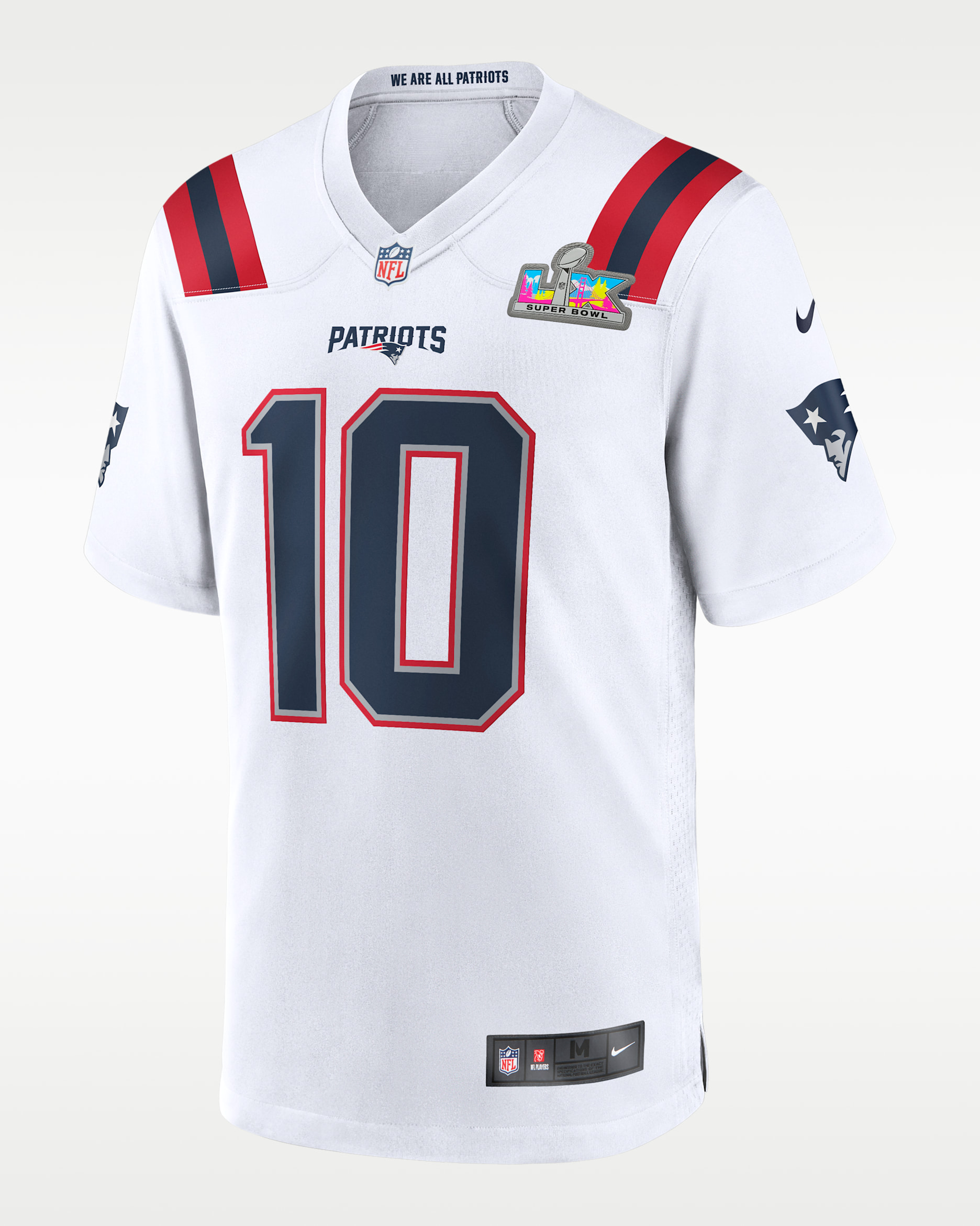 Drake Maye New England Patriots Super Bowl LX Men's Nike NFL Game Jersey - White