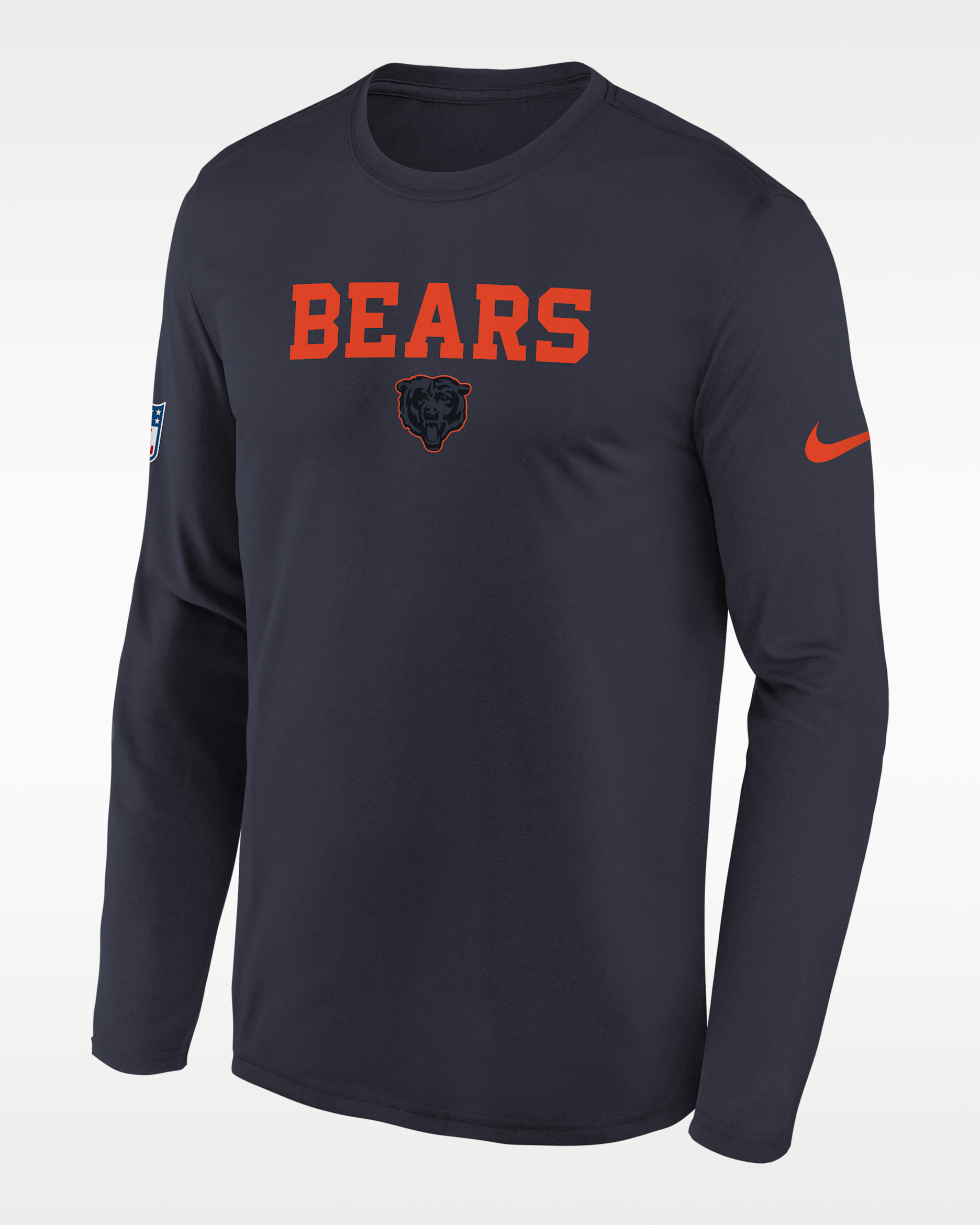 Chicago Bears Rivalries Collection Sideline Legend Big Kids' Nike Dri-FIT NFL Long-Sleeve T-Shirt - Navy