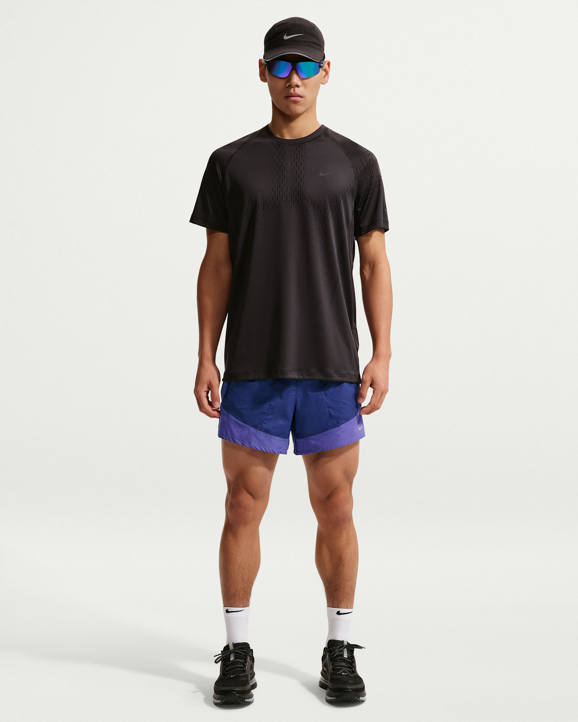 나이키 스트라이드 남성 드라이 핏 5인치 브리프 라인드 러닝 쇼츠 - 딥 로얄 블루/래피스/로얄 펄스