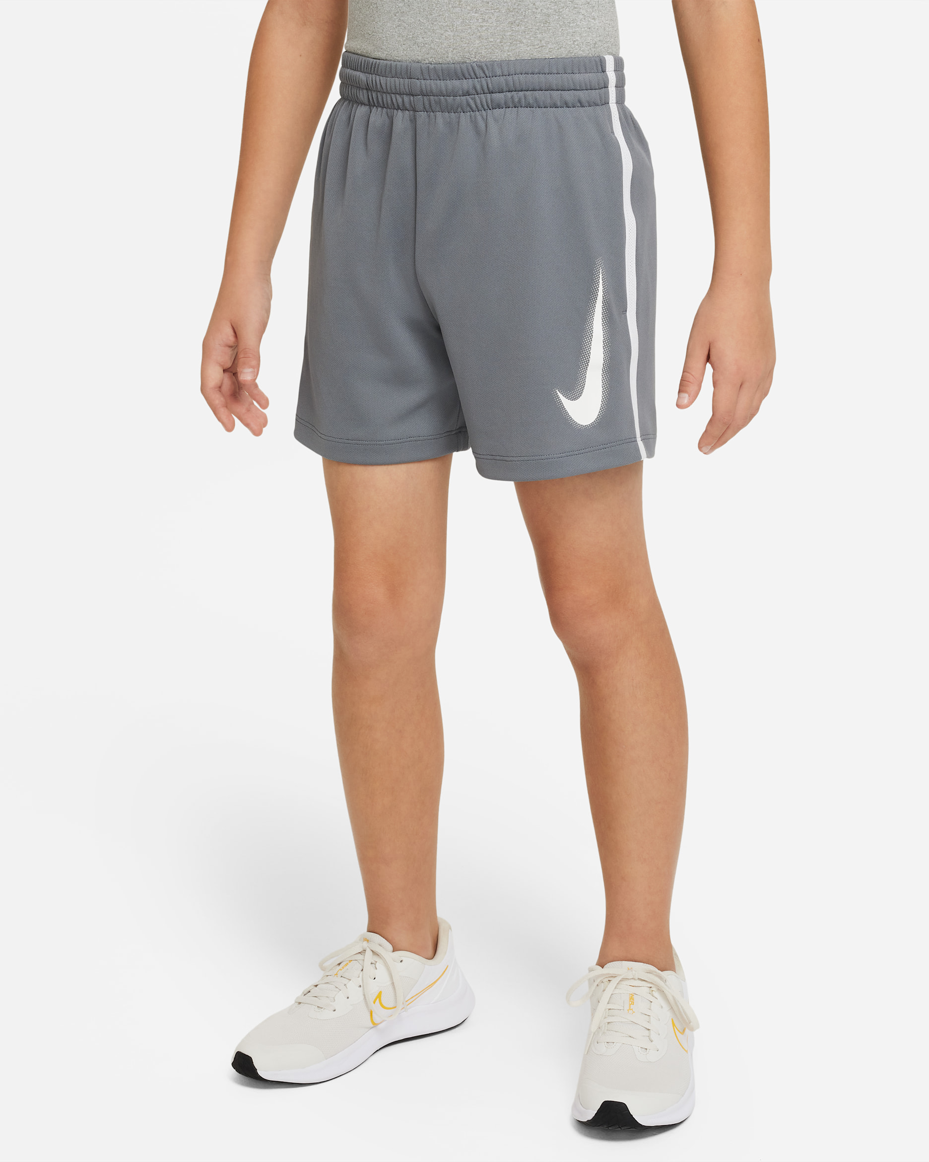 Nike Multi Big Kids' (Boys') Dri-FIT Graphic Training Shorts - Smoke Grey/White/White
