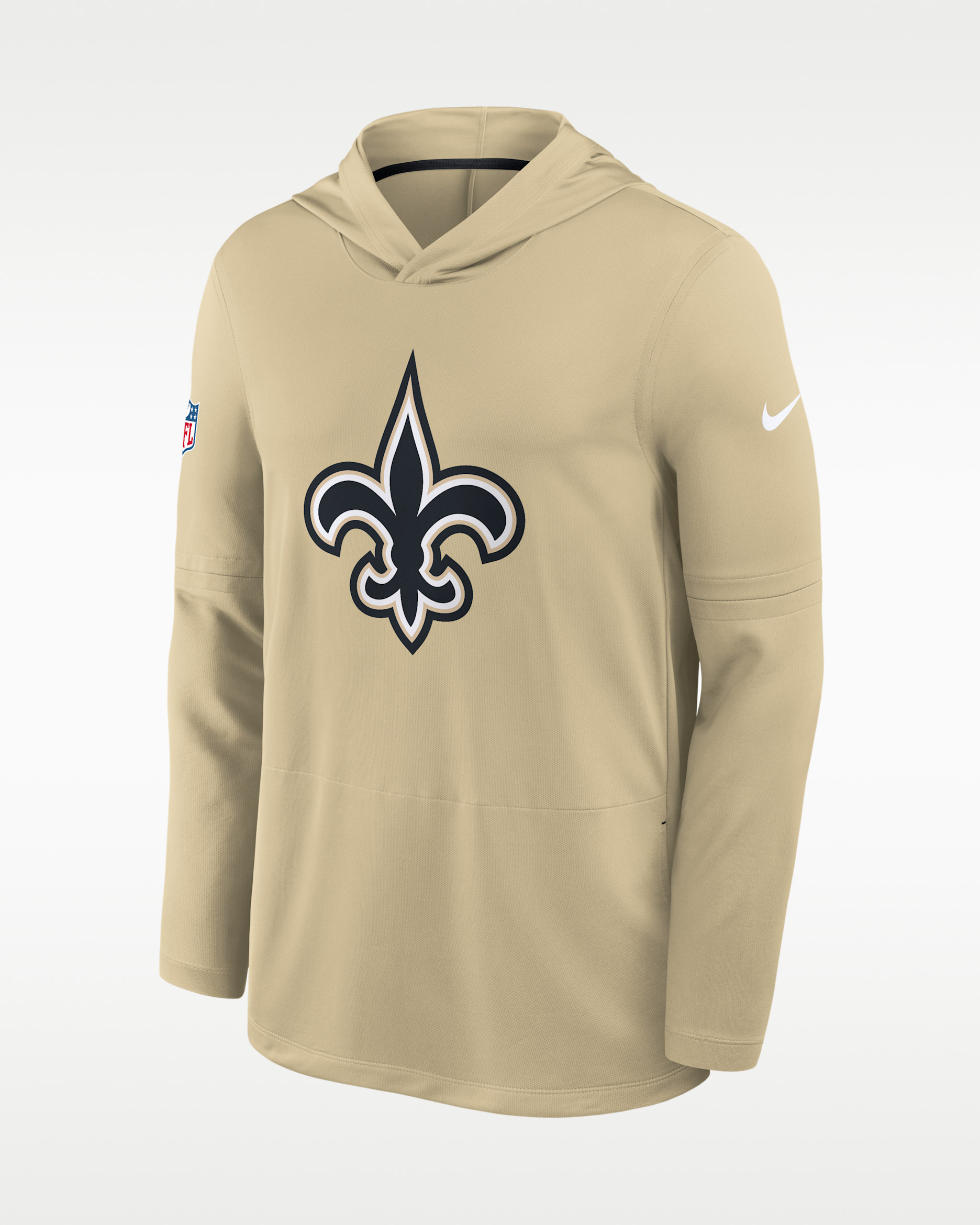 New Orleans Saints Alt Men's Nike Dri-FIT NFL Long-Sleeve Hooded Top - Gold