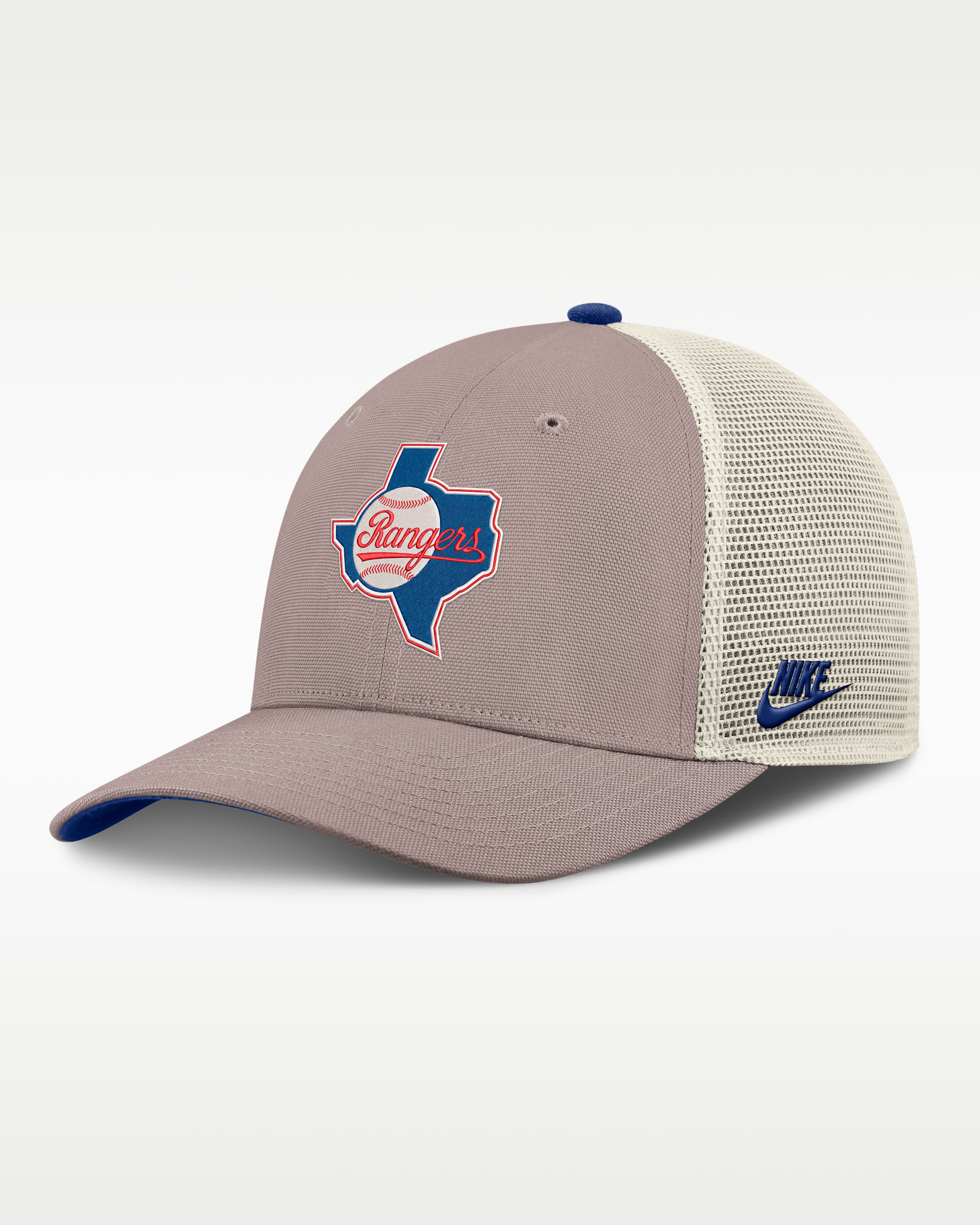 Texas Rangers Cooperstown Rise Men's Nike MLB Adjustable Trucker Hat - Khaki