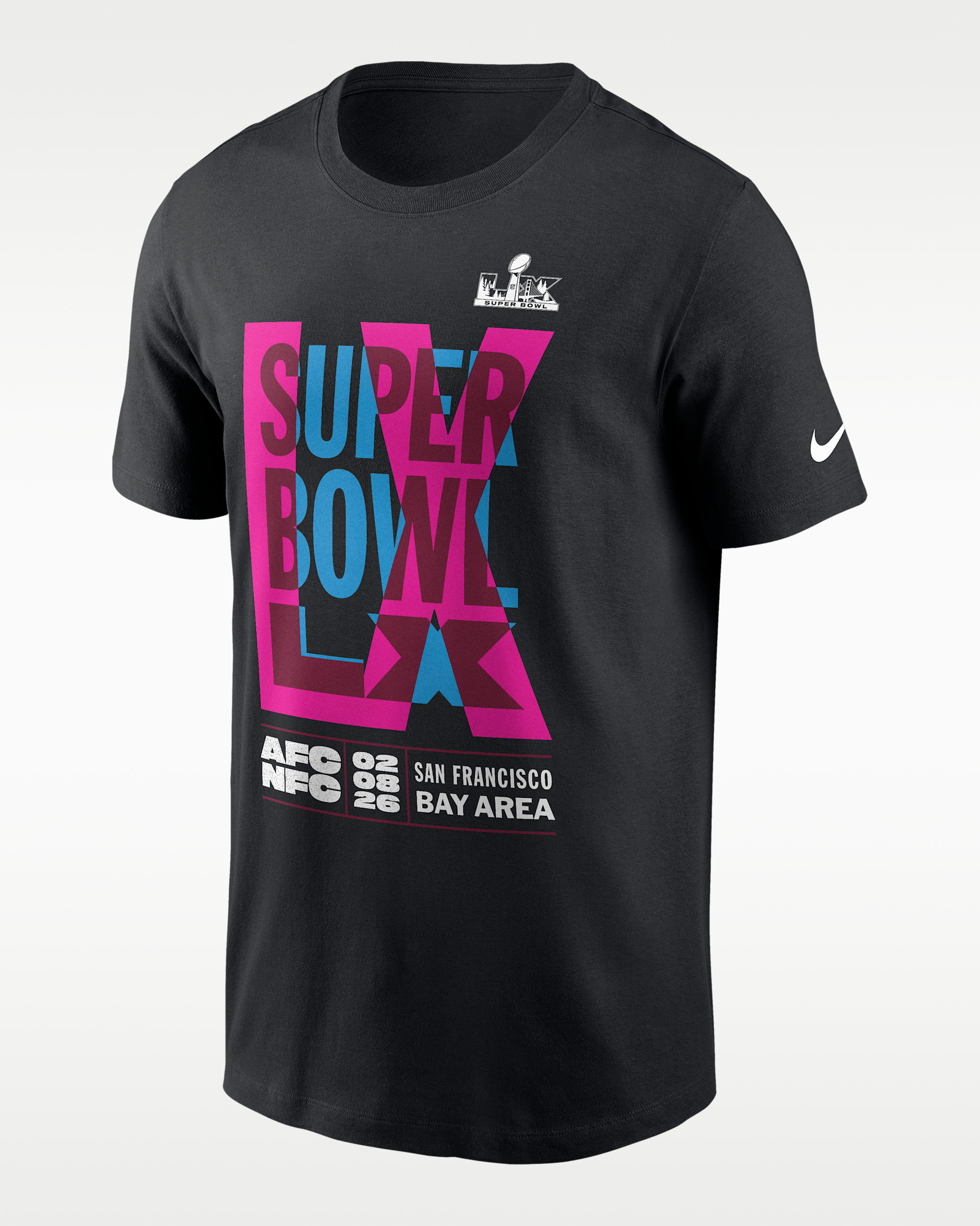 Playera Nike NFL Essential para hombre Super Bowl LX  - Negro