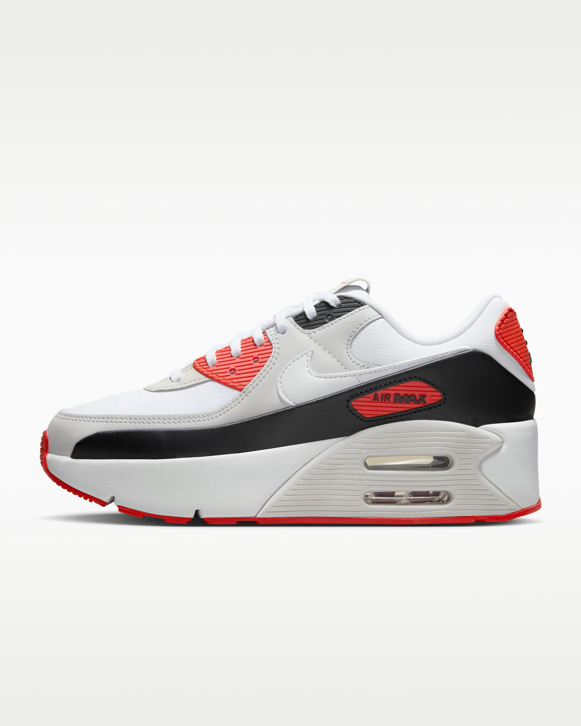 Nike Air Max 90 LV8 Women's Shoes - White/Black/Picante Red/White