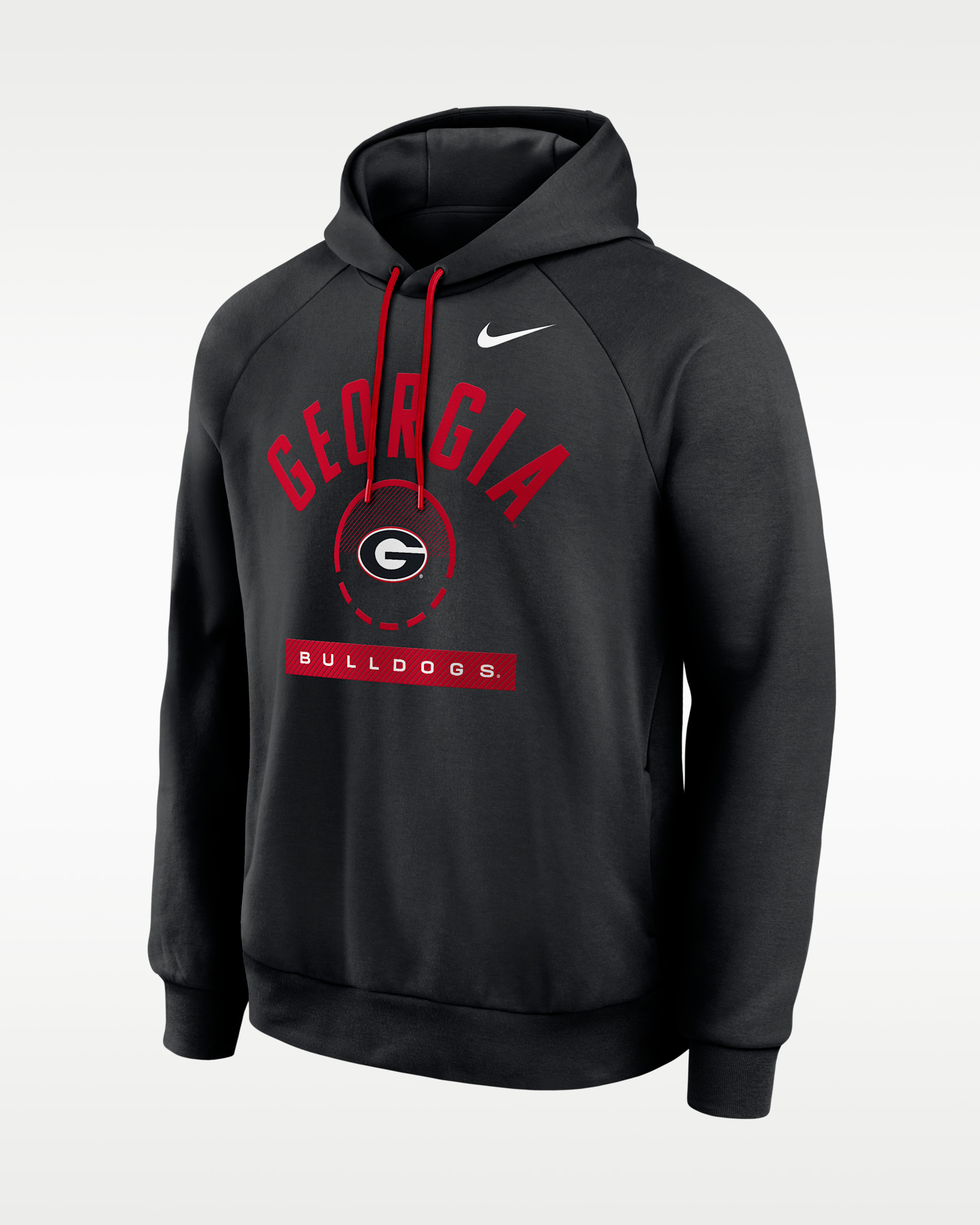Georgia Courtside Men's Nike Dri-FIT College Pullover Hoodie - Black/Red