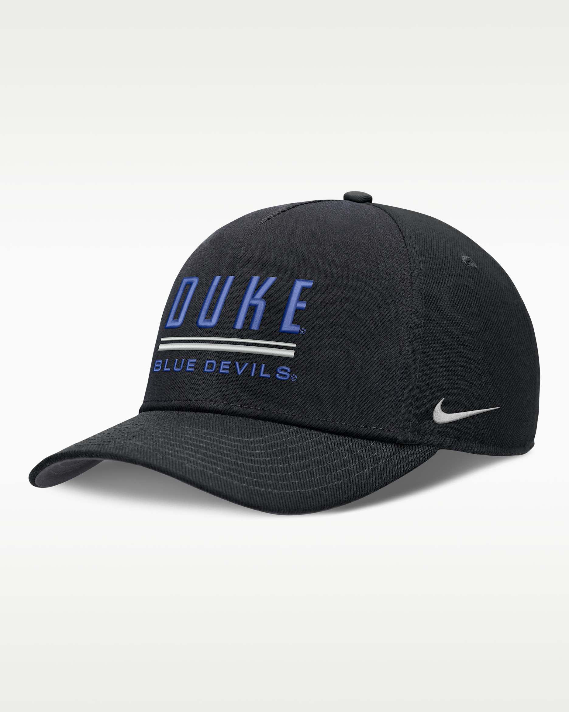 Duke Sideline Practice Rise Men's Nike Dri-FIT College Adjustable Hat - Black