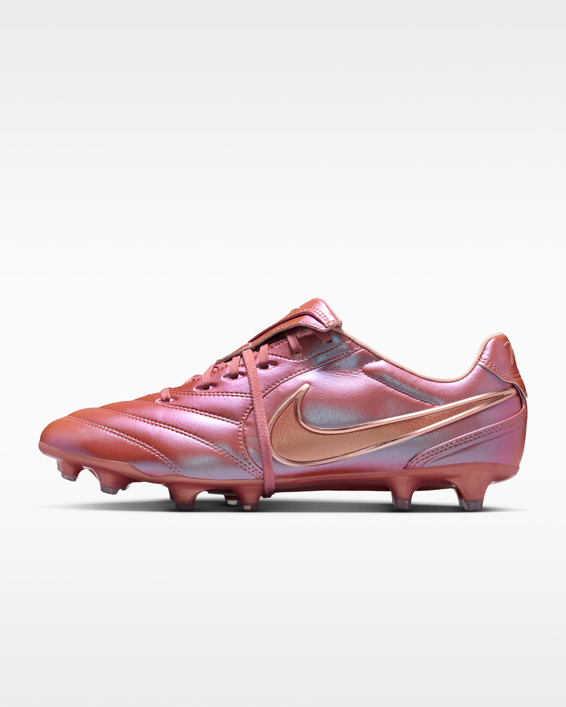 Nike Tiempo Ligera Pro LE Firm-Ground Low-Top Soccer Cleats - Metallic Red Bronze/Metallic Rose Gold