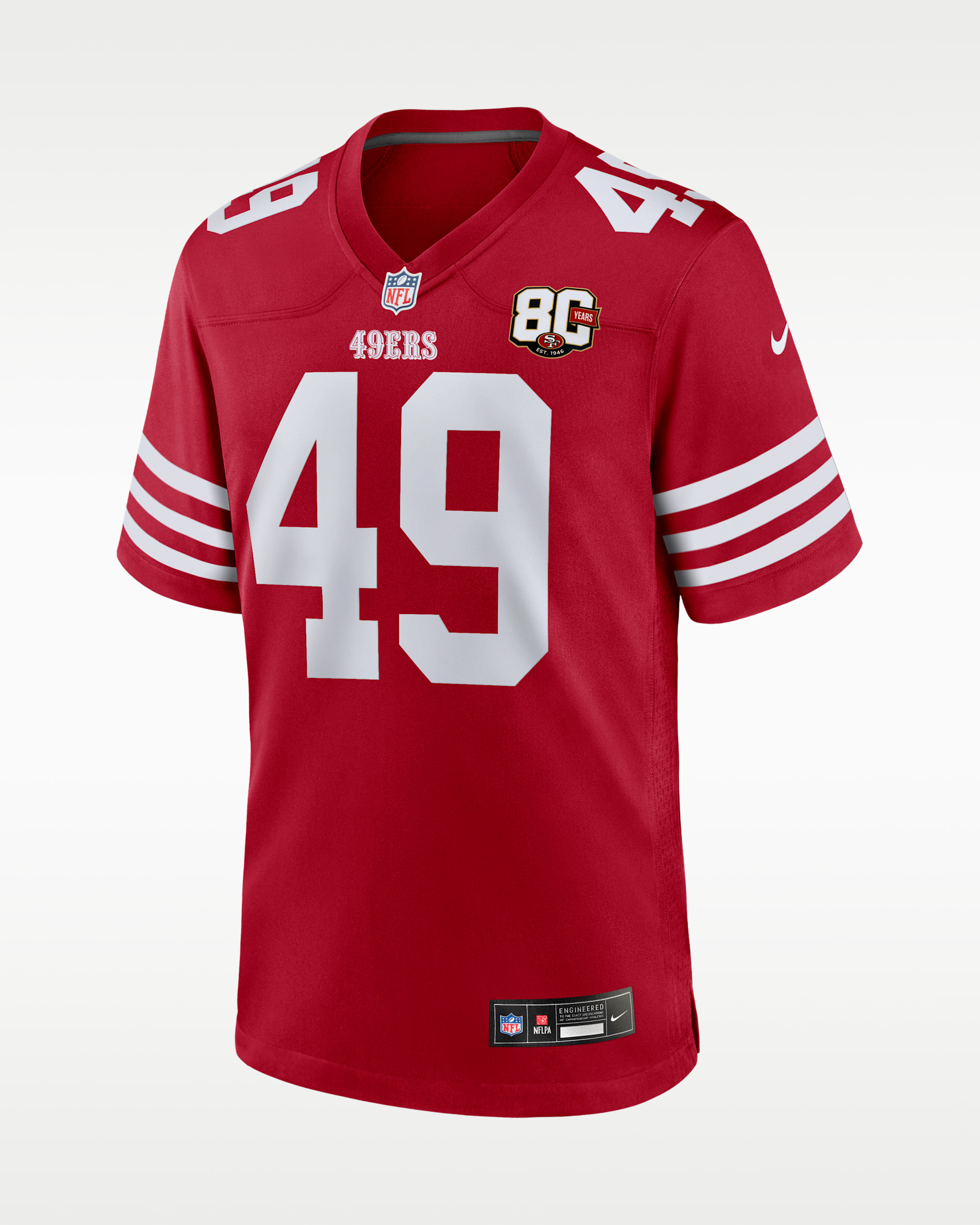 The Faithful San Francisco 49ers 80th Anniversary Men's Nike NFL Game Jersey - Scarlet