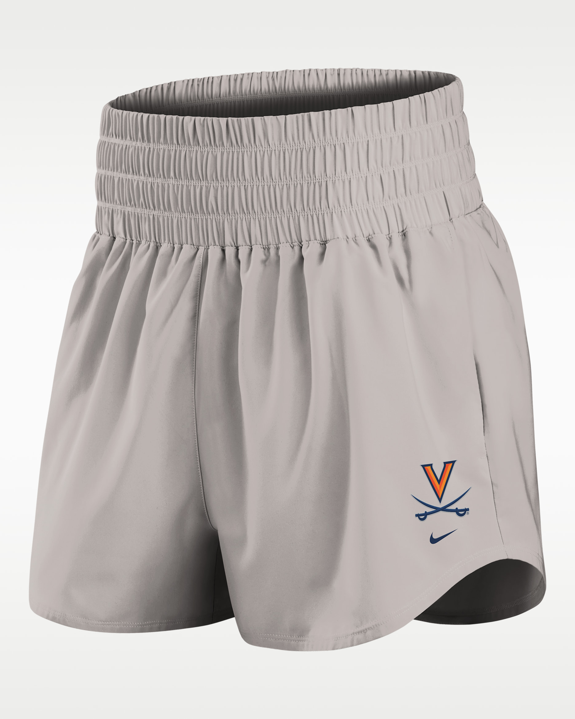 Virginia Primary Logo One Women's Nike Dri-FIT College Shorts - Light Iron Ore