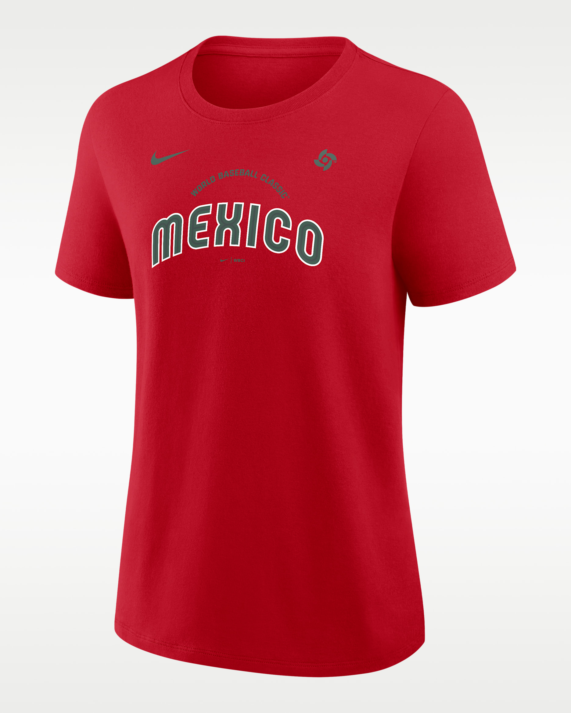 Playera Nike para mujer Mexico National Baseball Team 2026 World Baseball Classic Script - Rojo