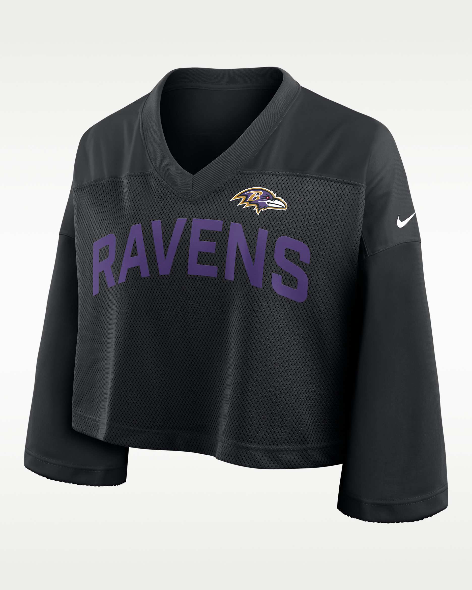 Baltimore Ravens Wide Receiver Jersey Fashion Women's Nike Dri-FIT NFL Cropped Top - Black