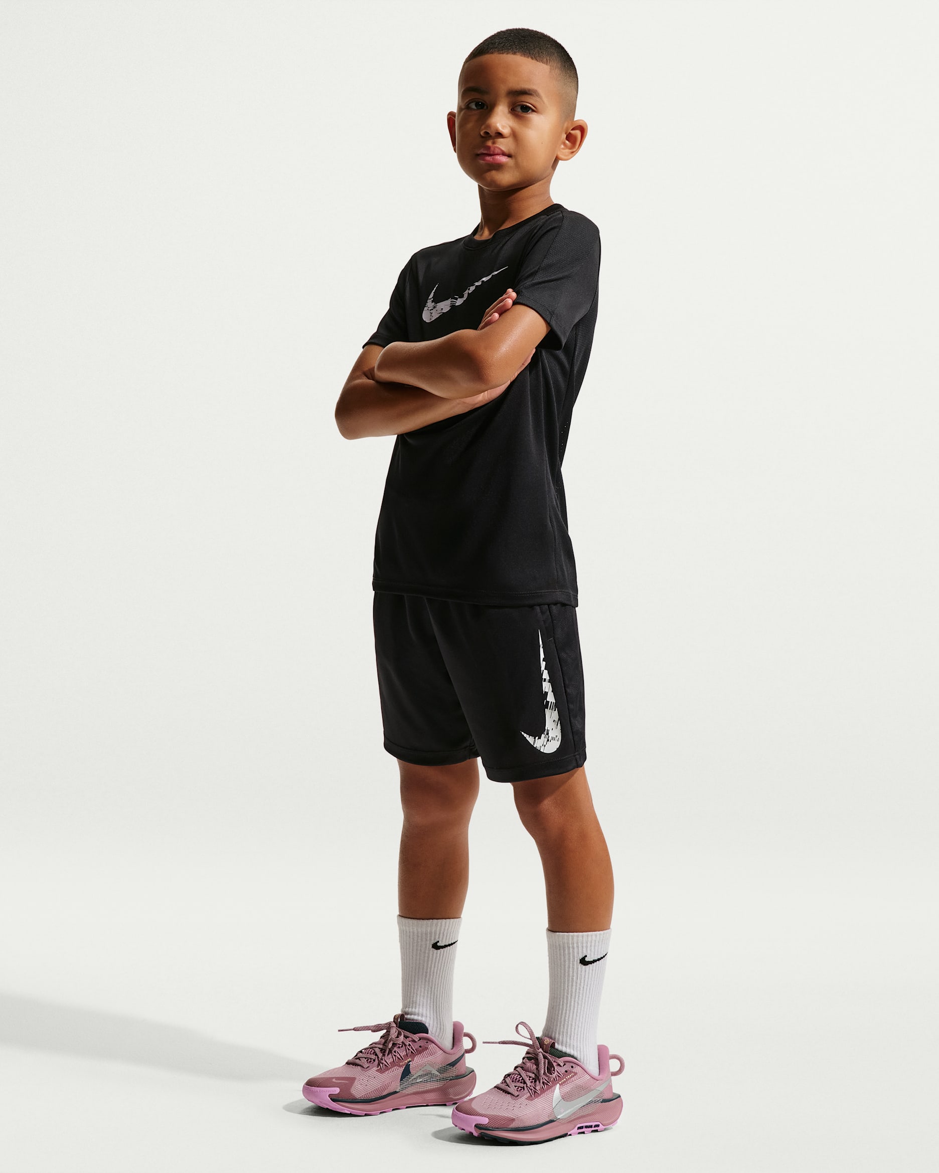 Shorts Dri-FIT para niño talla grande Nike Trophy23 - Negro/Negro/Blanco