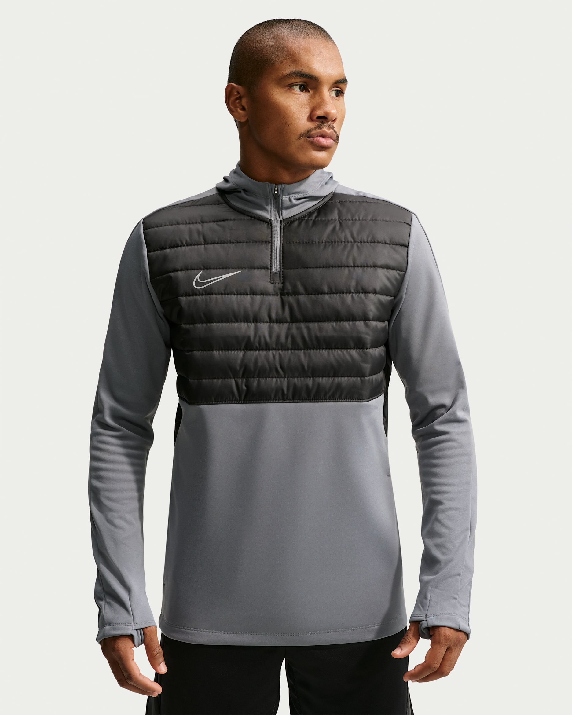 Nike Academy Winter Warrior Therma-FIT futball edzőfelső férfiaknak - Cool Grey/Anthracite