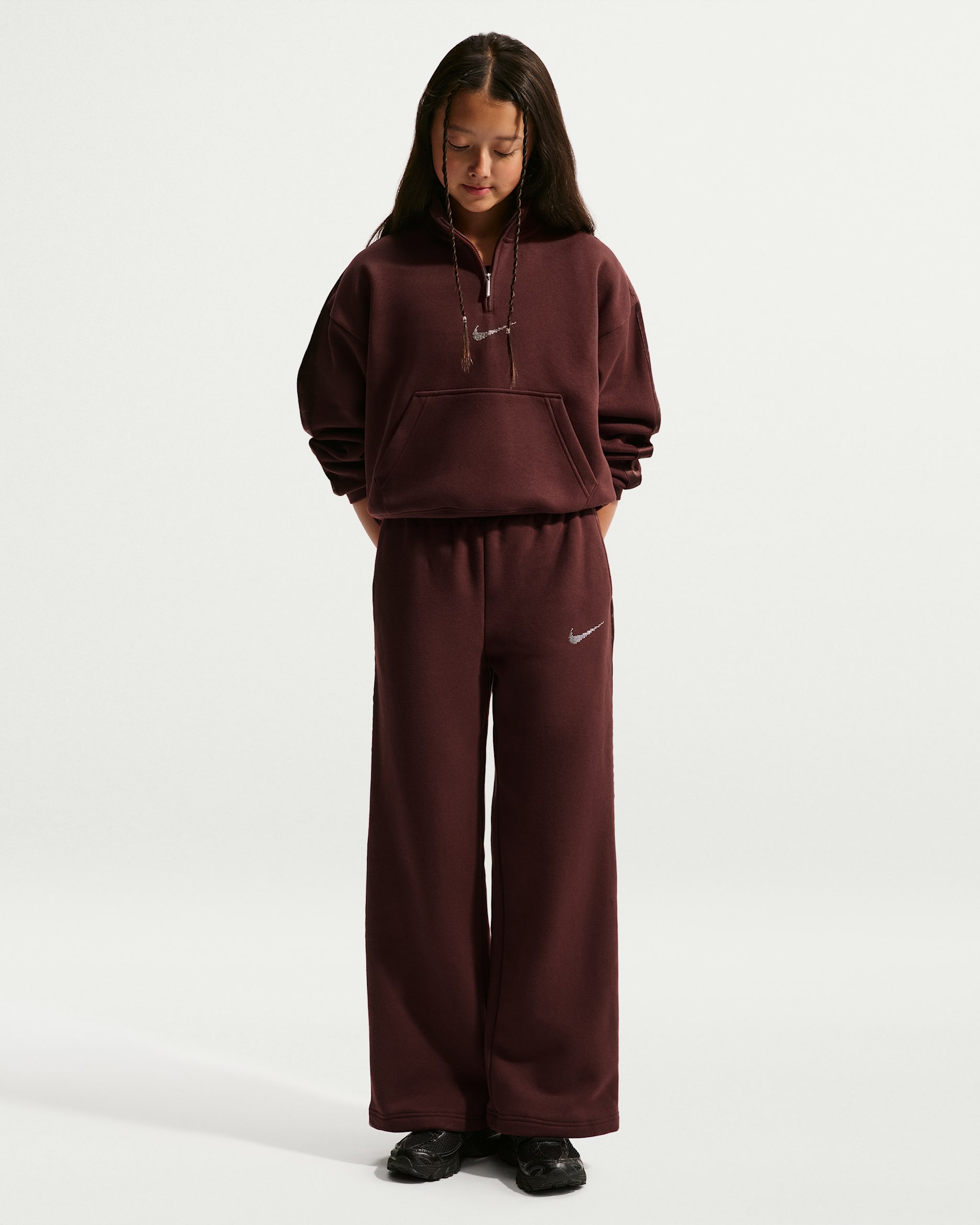Nike Studio Fleece Older Kids' (Girls') Trousers - Mystic Dates