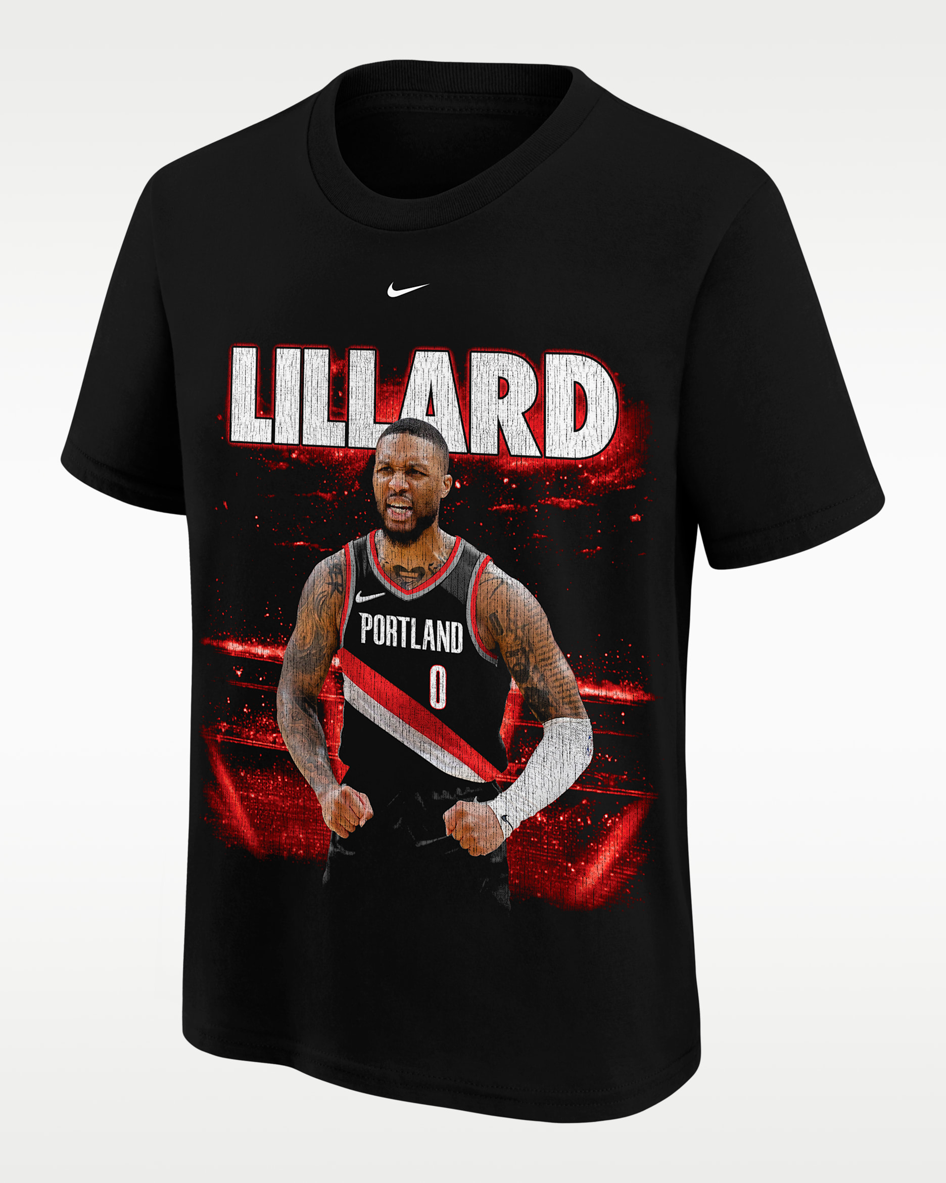 Playera de básquetbol Nike para niños talla grande Damian Lillard - Negro