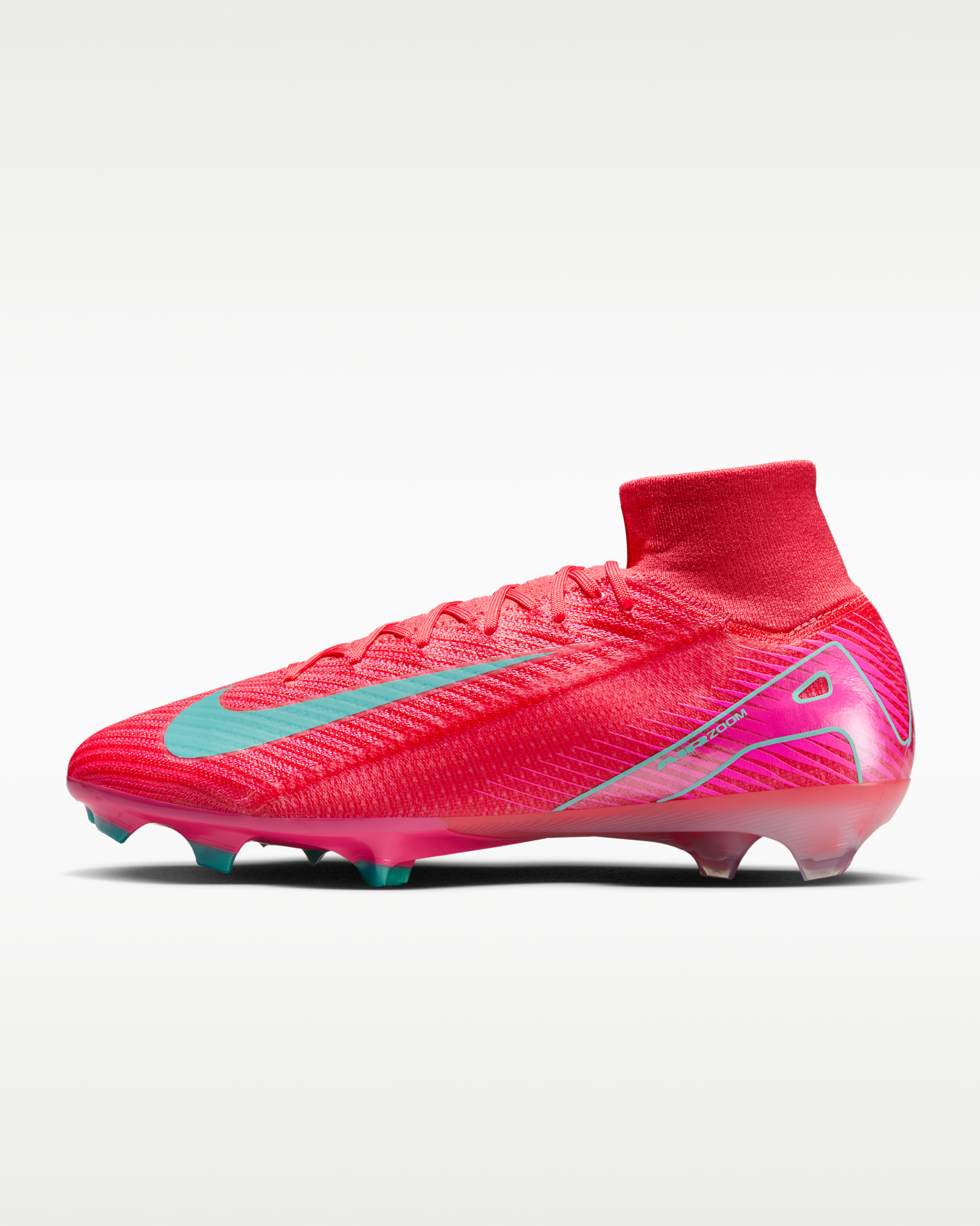 Nike Mercurial Superfly 10 Elite Firm-Ground High-Top Football Boot - Ember Glow/Aurora Green