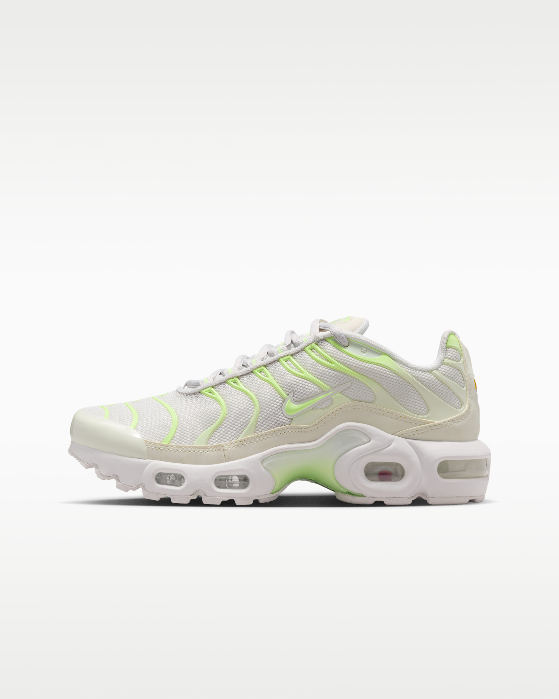 Nike Air Max Plus Big Kids' Shoes - Platinum Tint/Spruce Aura/Barely Volt