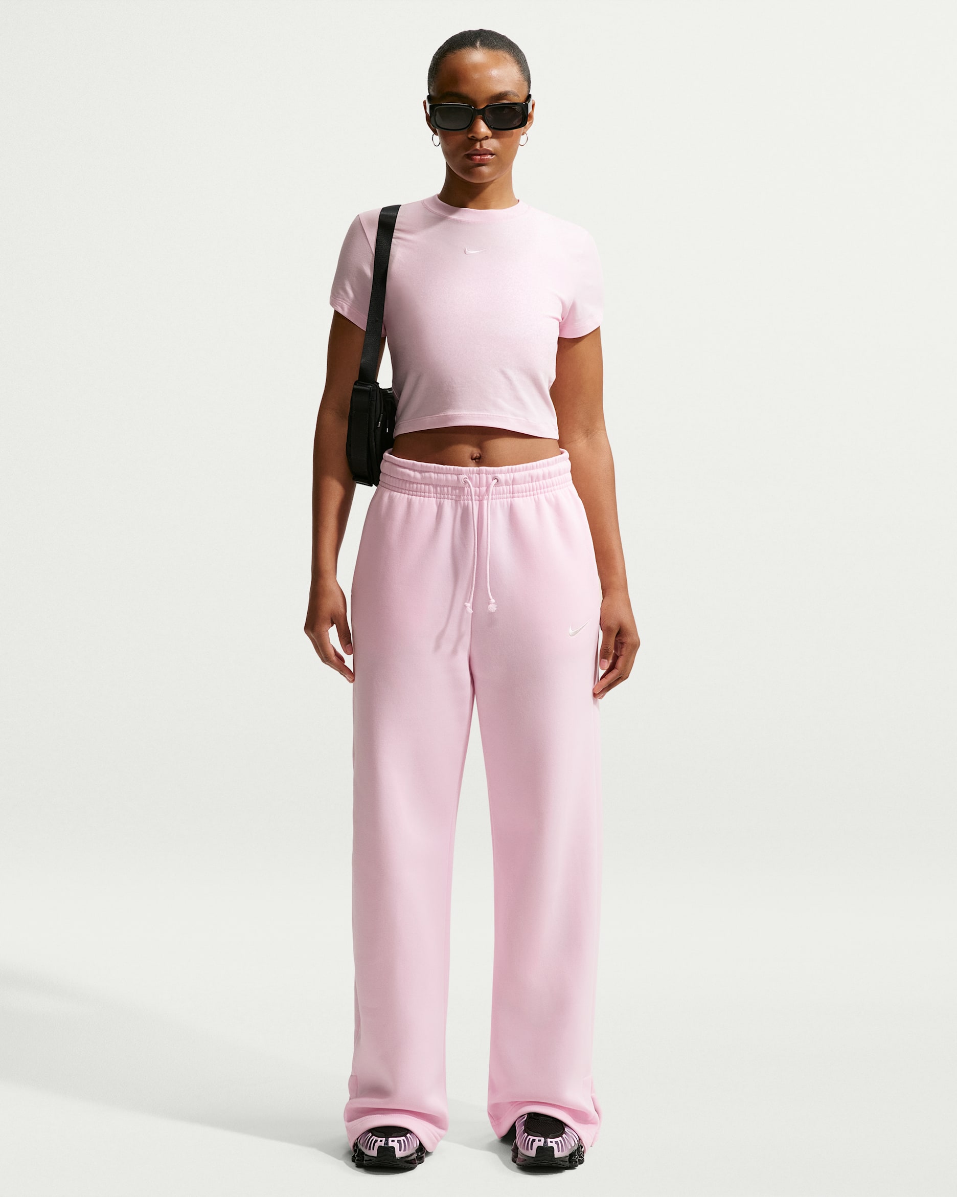 Nike Sportswear Phoenix Fleece Women's High-Waisted Wide-Leg Pants - Pink Foam/Sail