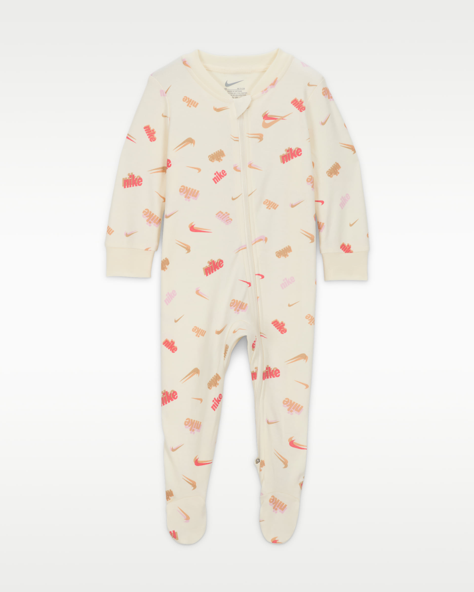 Nike Everyone From Day One coverall met voetjes voor baby's (0-9 maanden) - Pale Ivory