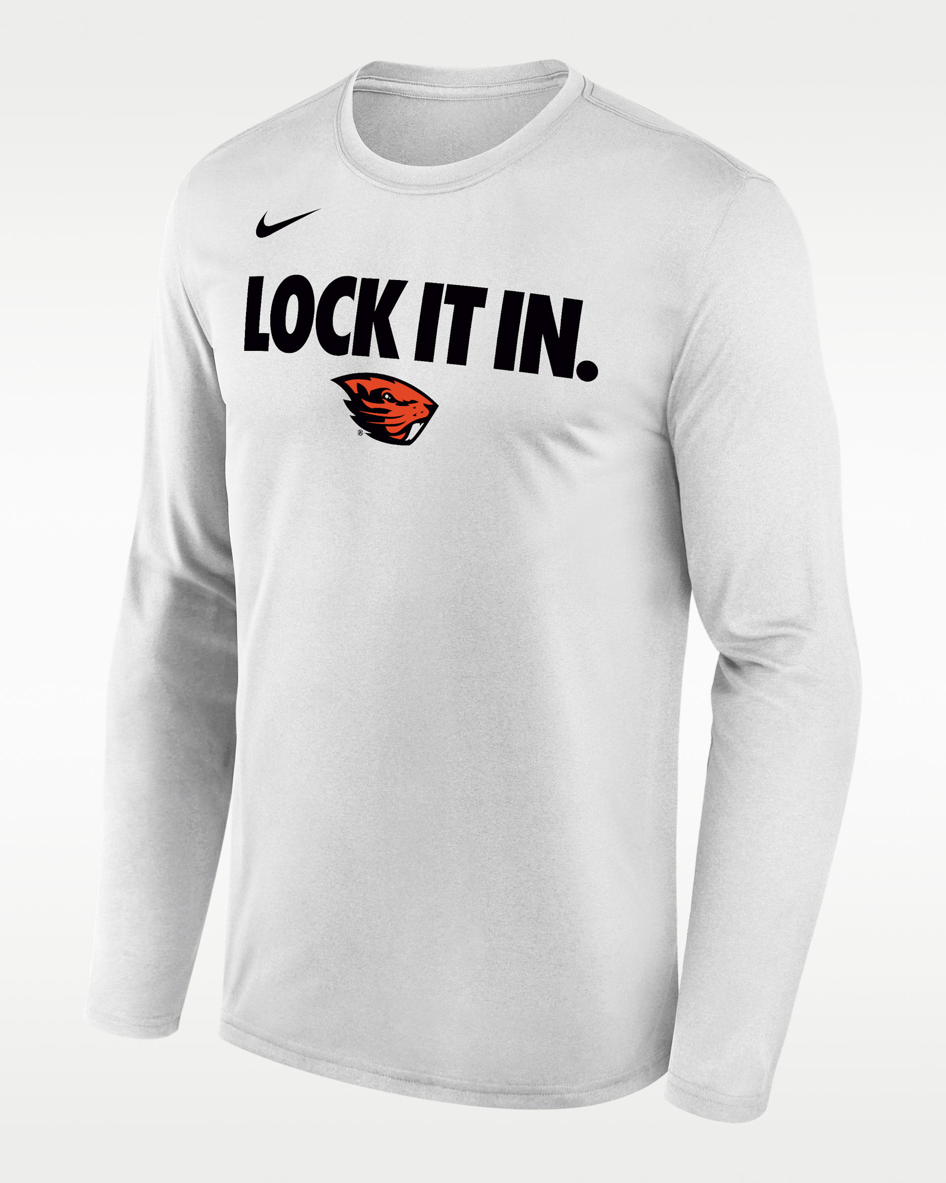 Playera de manga larga universitaria Nike Dri-FIT para hombre Oregon State 2026 On-Court Bench - Blanco