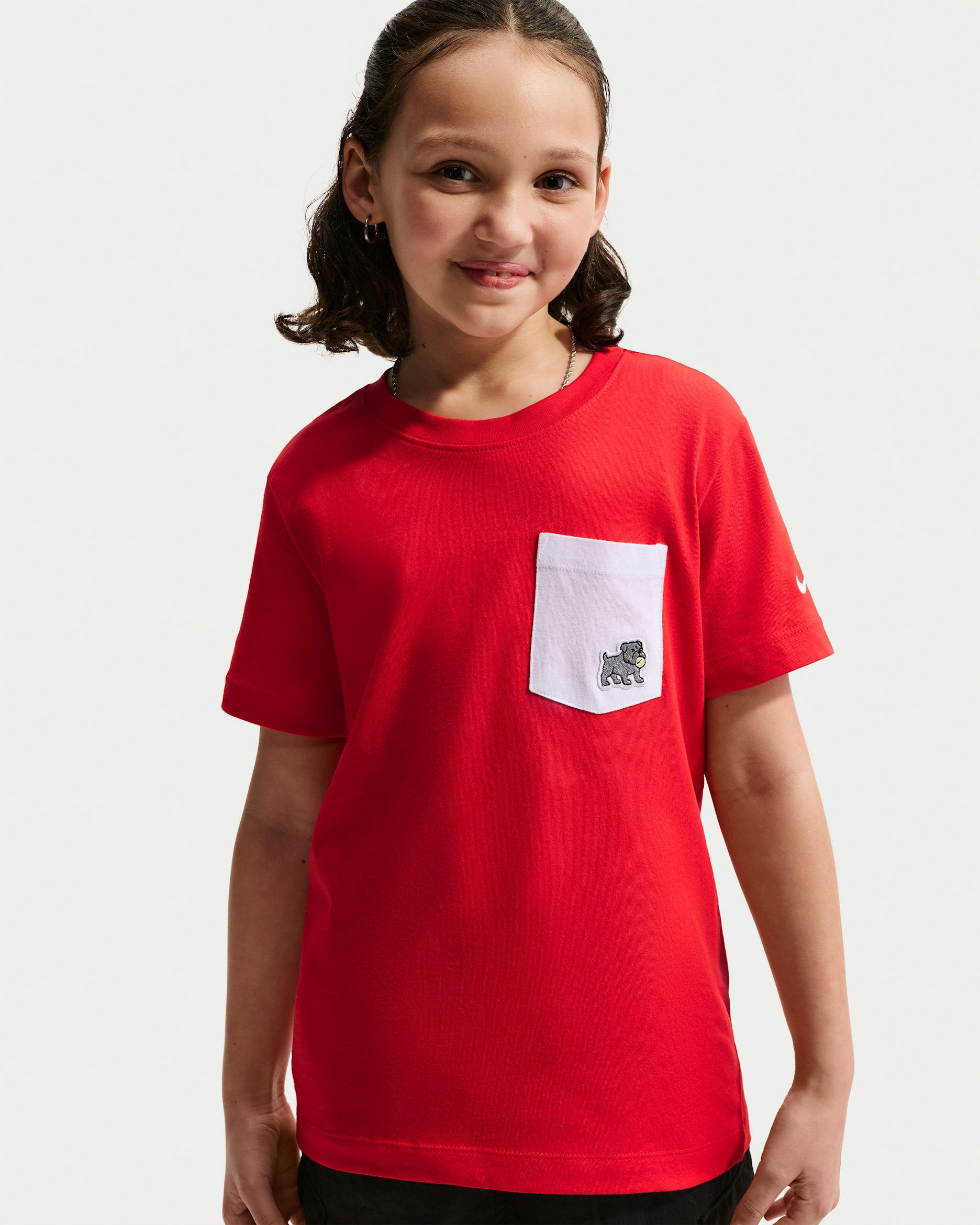 Nike Sportswear Big Kids' Pocket T-Shirt - University Red/White