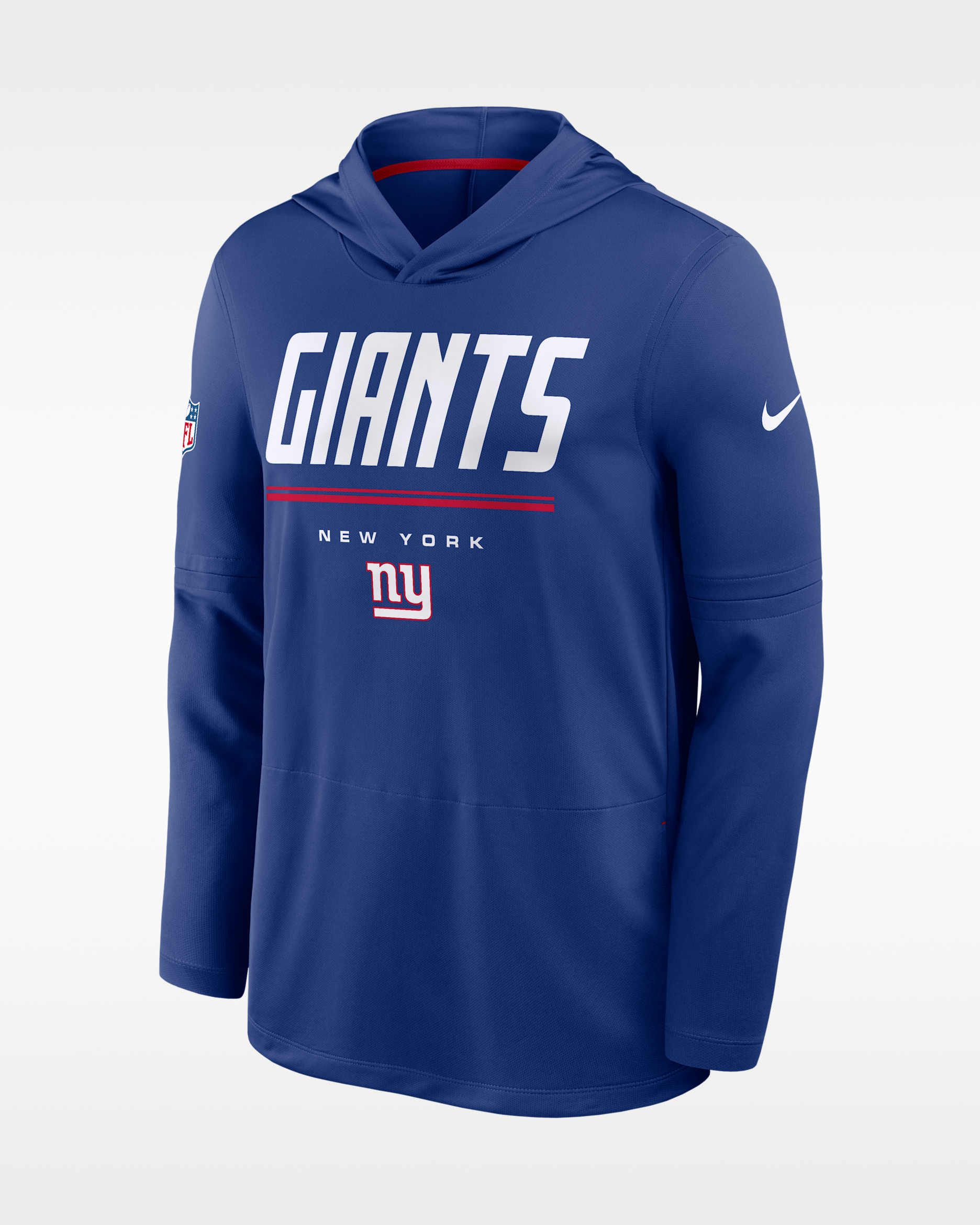 New York Giants Sideline Men's Nike Dri-FIT NFL Long-Sleeve Hooded Top - Blue