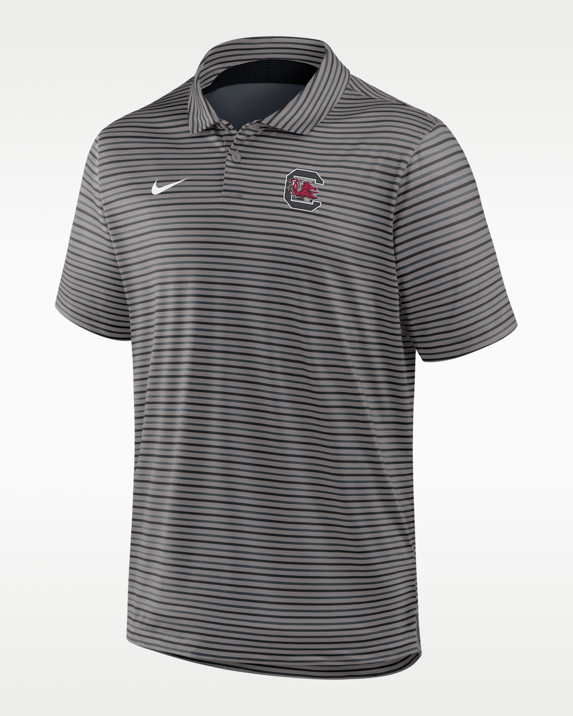 South Carolina Tour Stripe Men's Nike Dri-FIT College Polo - Smoke Grey/Black