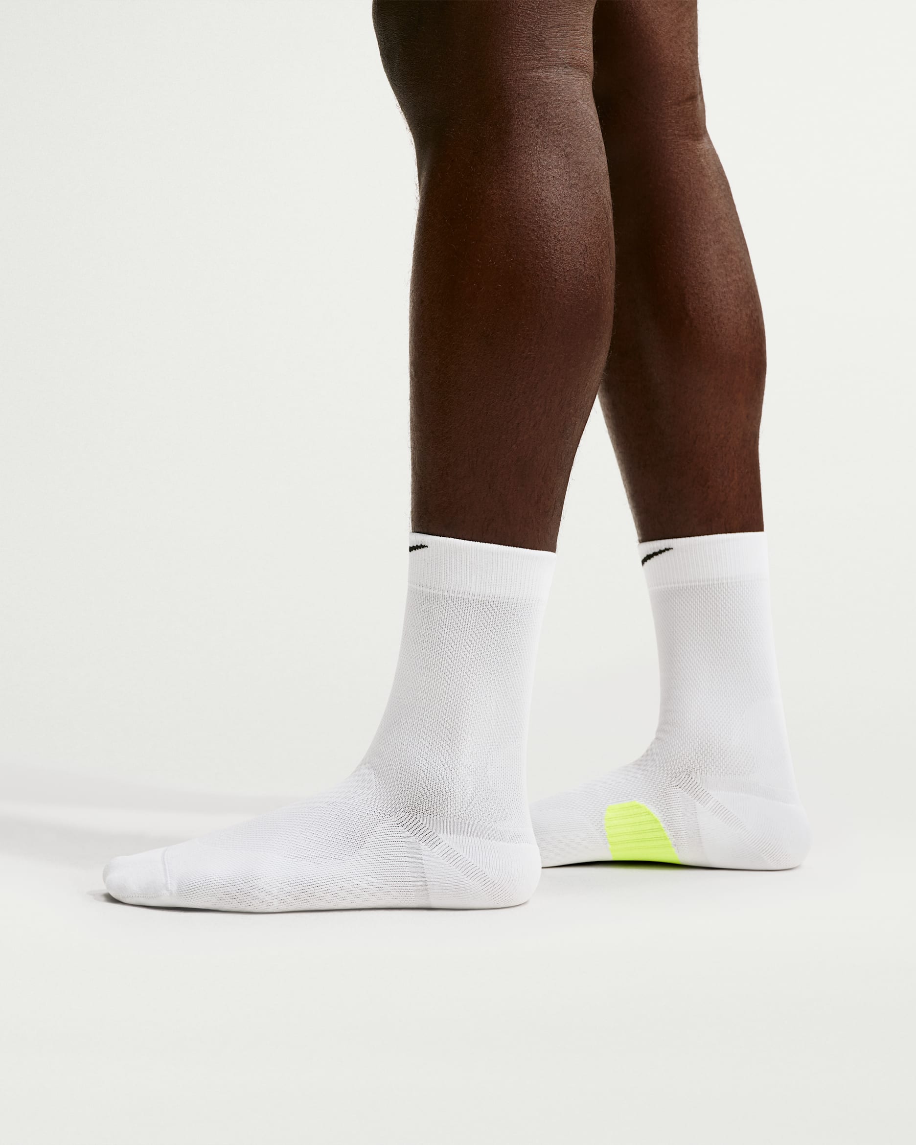 Nike Running Midweight Crew Socks (1 Pair) - White/Volt/Black