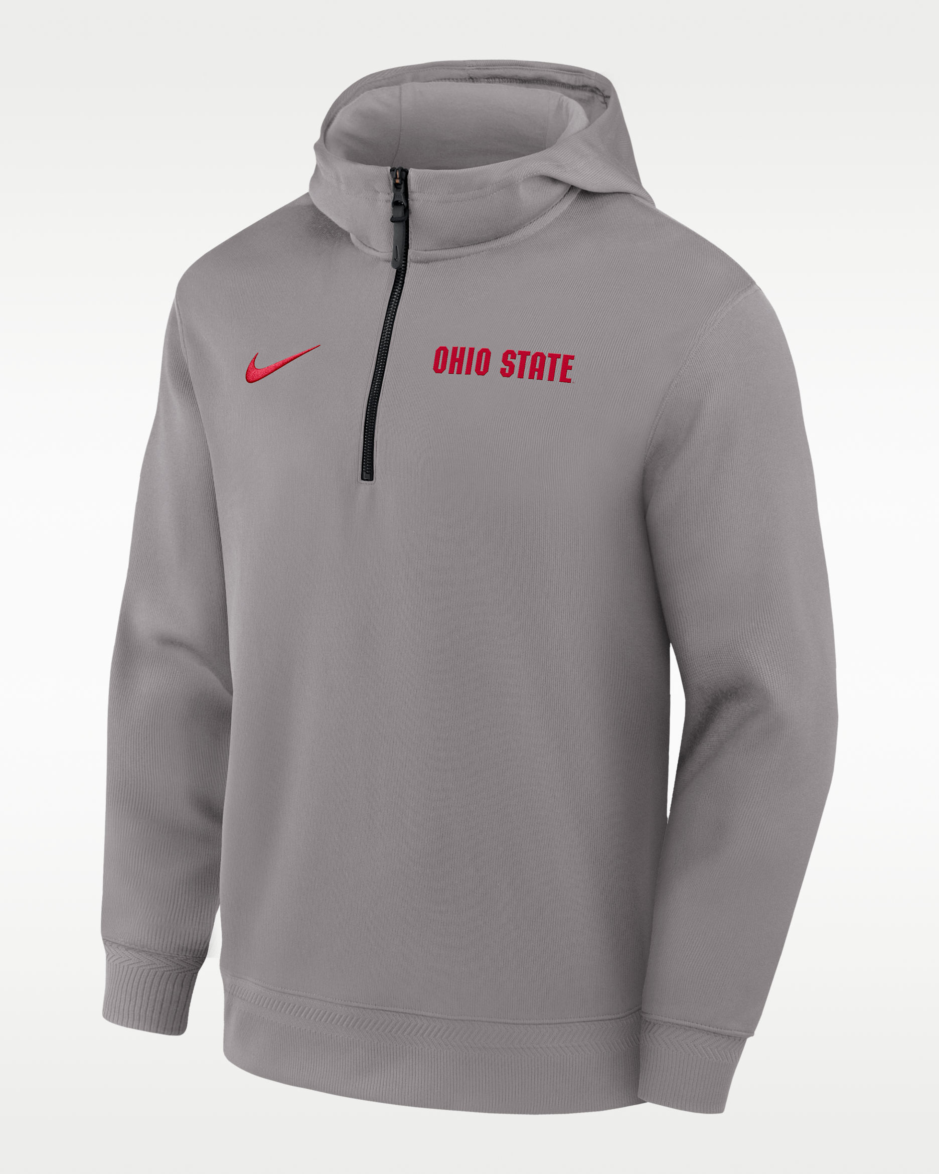 Sudadera universitaria con gorro y cierre de 1/4 Nike Dri-FIT para hombre Ohio State Coaches Premium - Gris