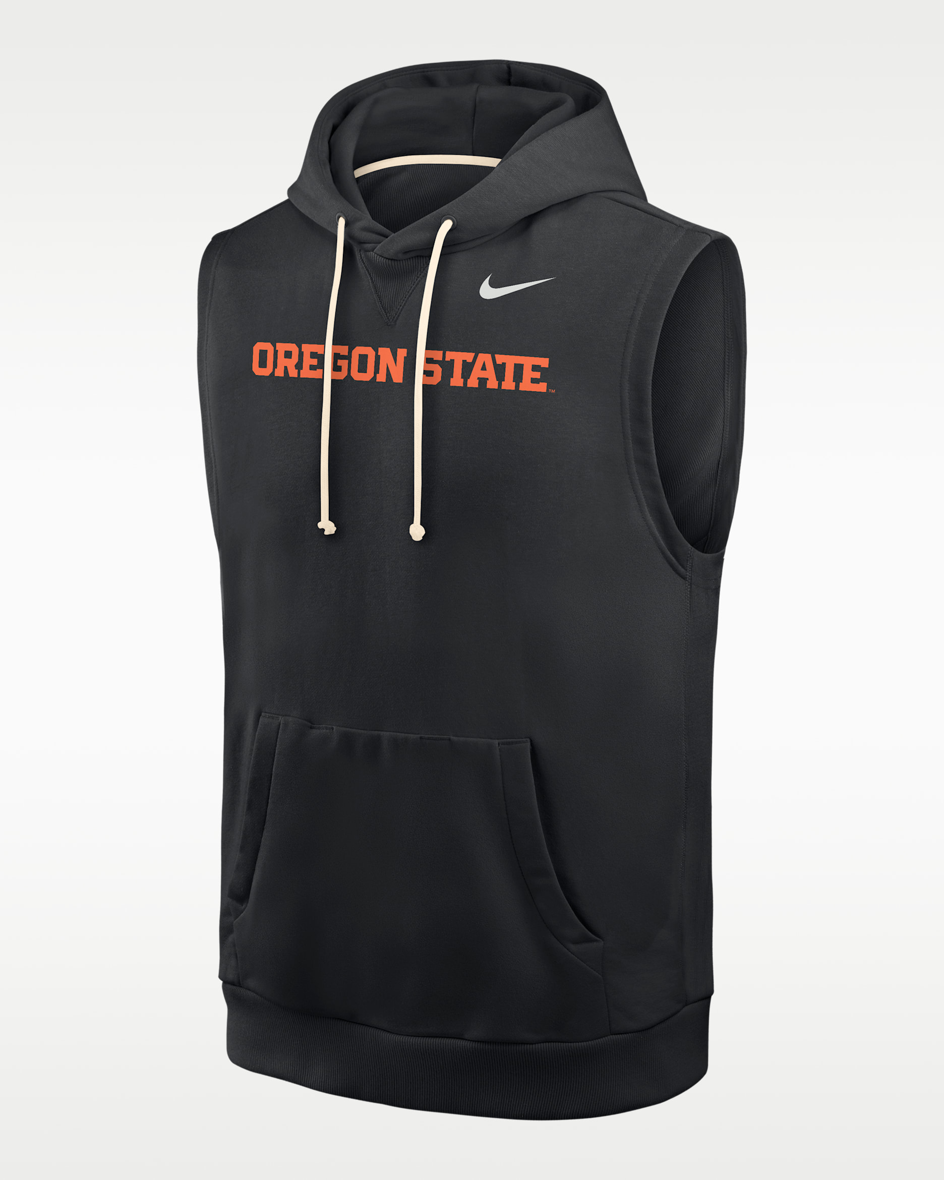 Oregon State Beavers Men's Nike NCAA Sleeveless Fleece Hoodie - Black